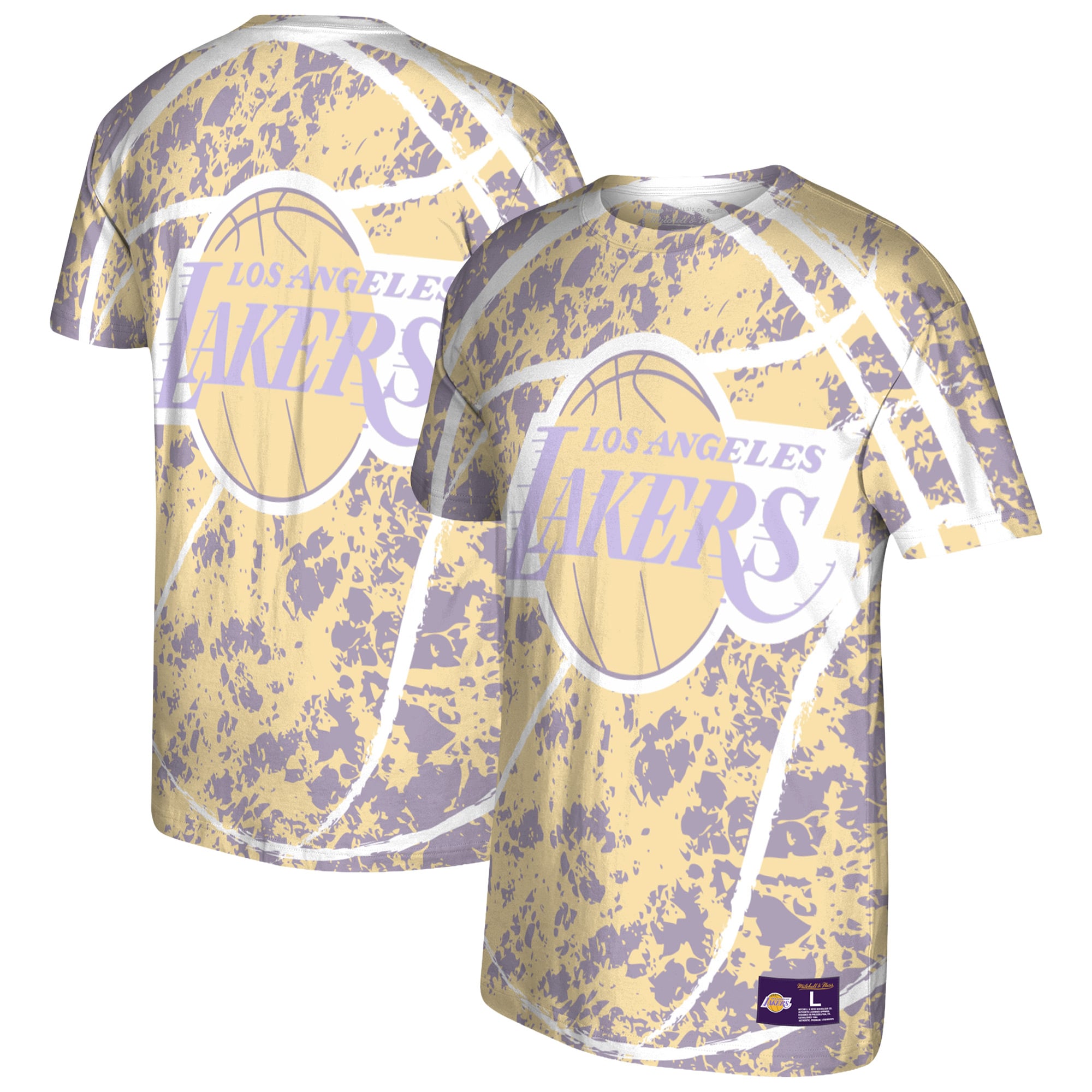Camiseta Mitchell & Ness Jumbotron Submimated de Los Angeles Lakers - Oro claro - Hombre