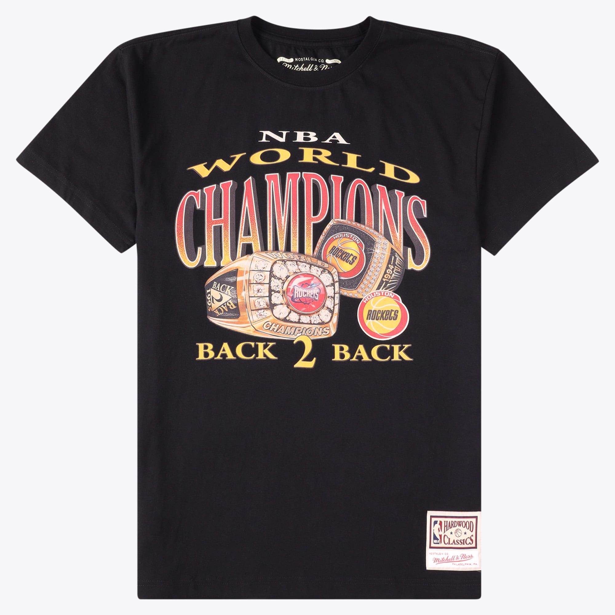 Houston Rockets Mitchell & Ness Champions Print T-Shirt - Schwarz - Herren