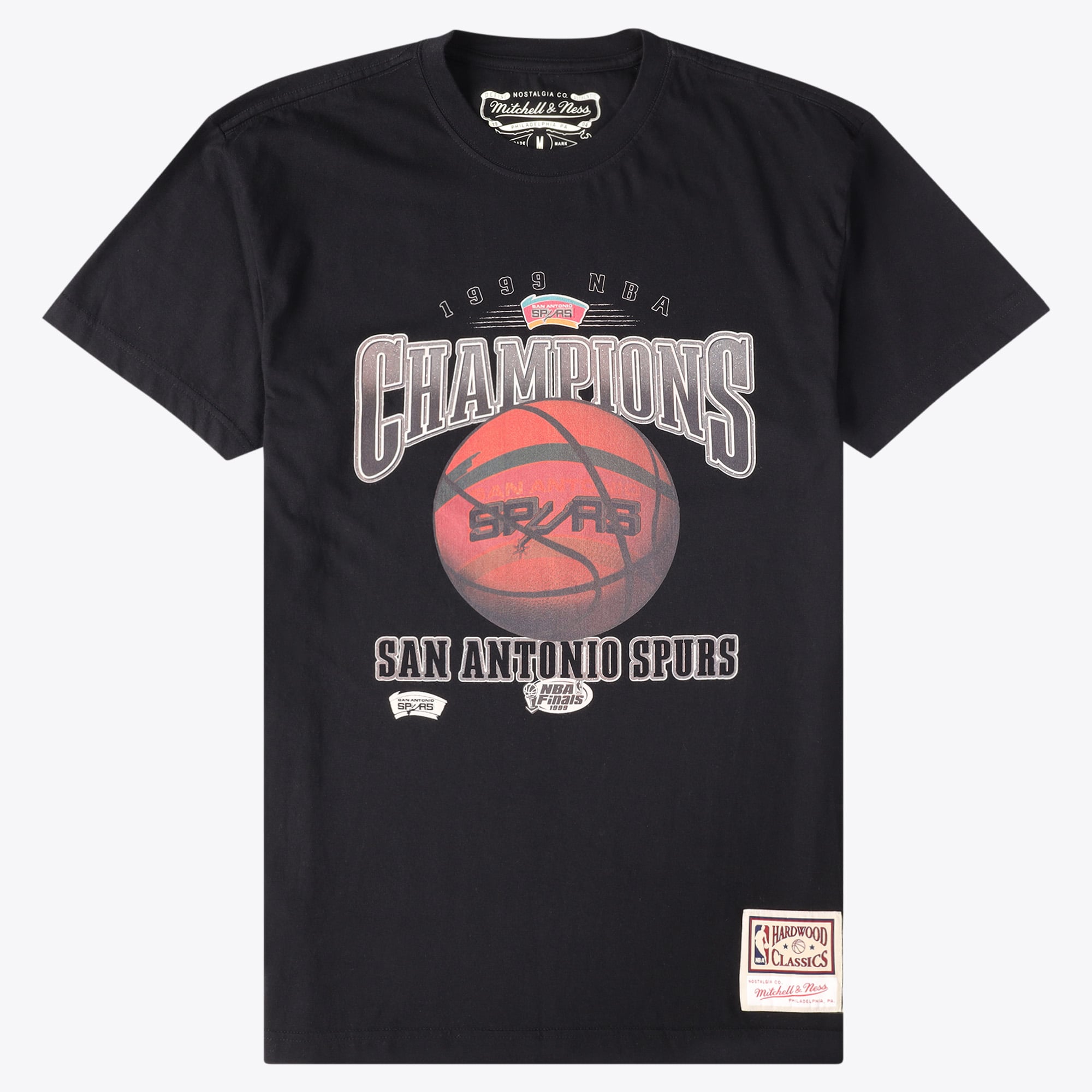 T-shirt da uomo San Antonio Spurs Mitchell & Ness Champions Print - Nera