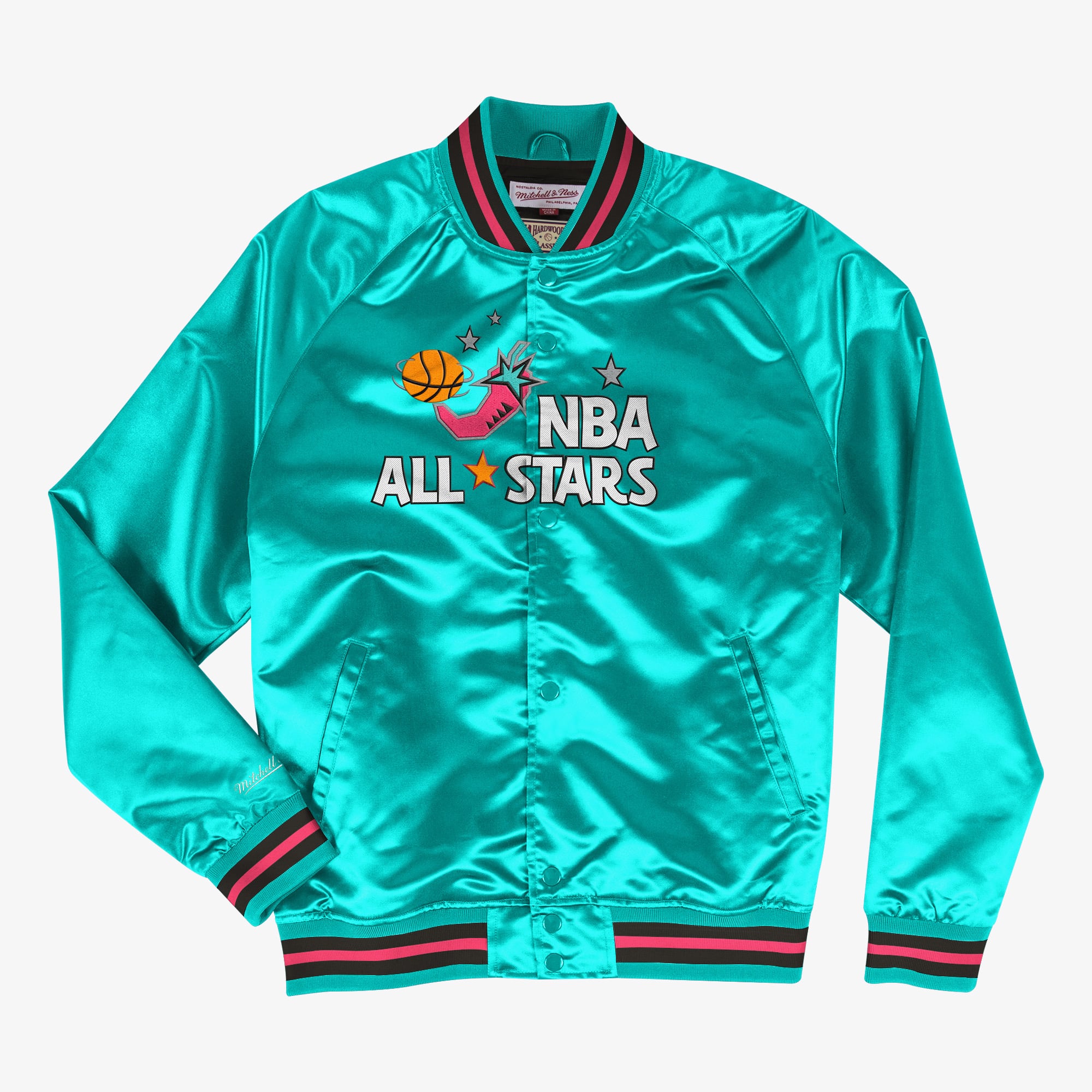 NBA Mitchell & Ness 1996 Lightweight Satin Jacket All-Star - Teal - Mens
