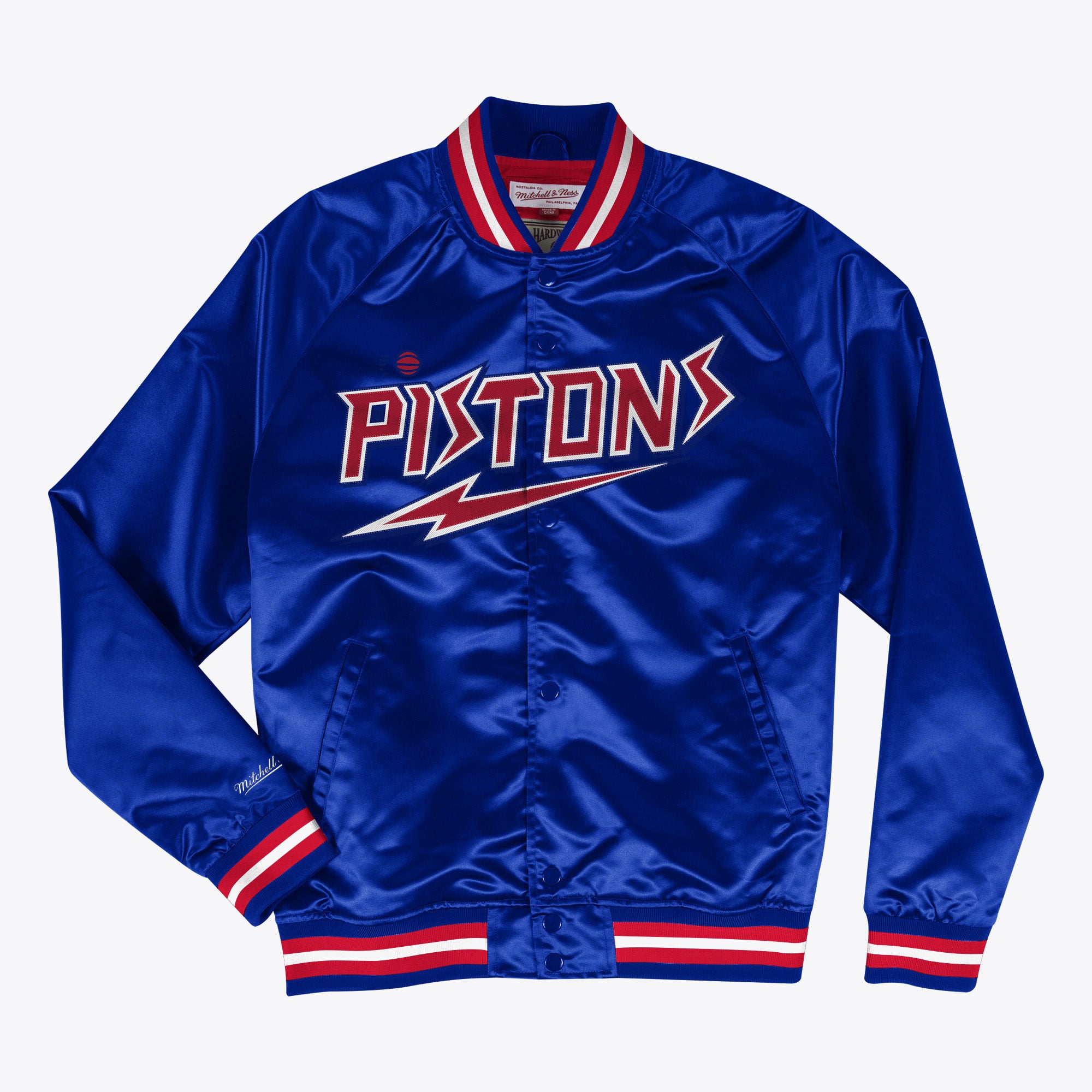 Detroit Pistons Mitchell & Ness Leichte Satinjacke – Königsblau – Herren