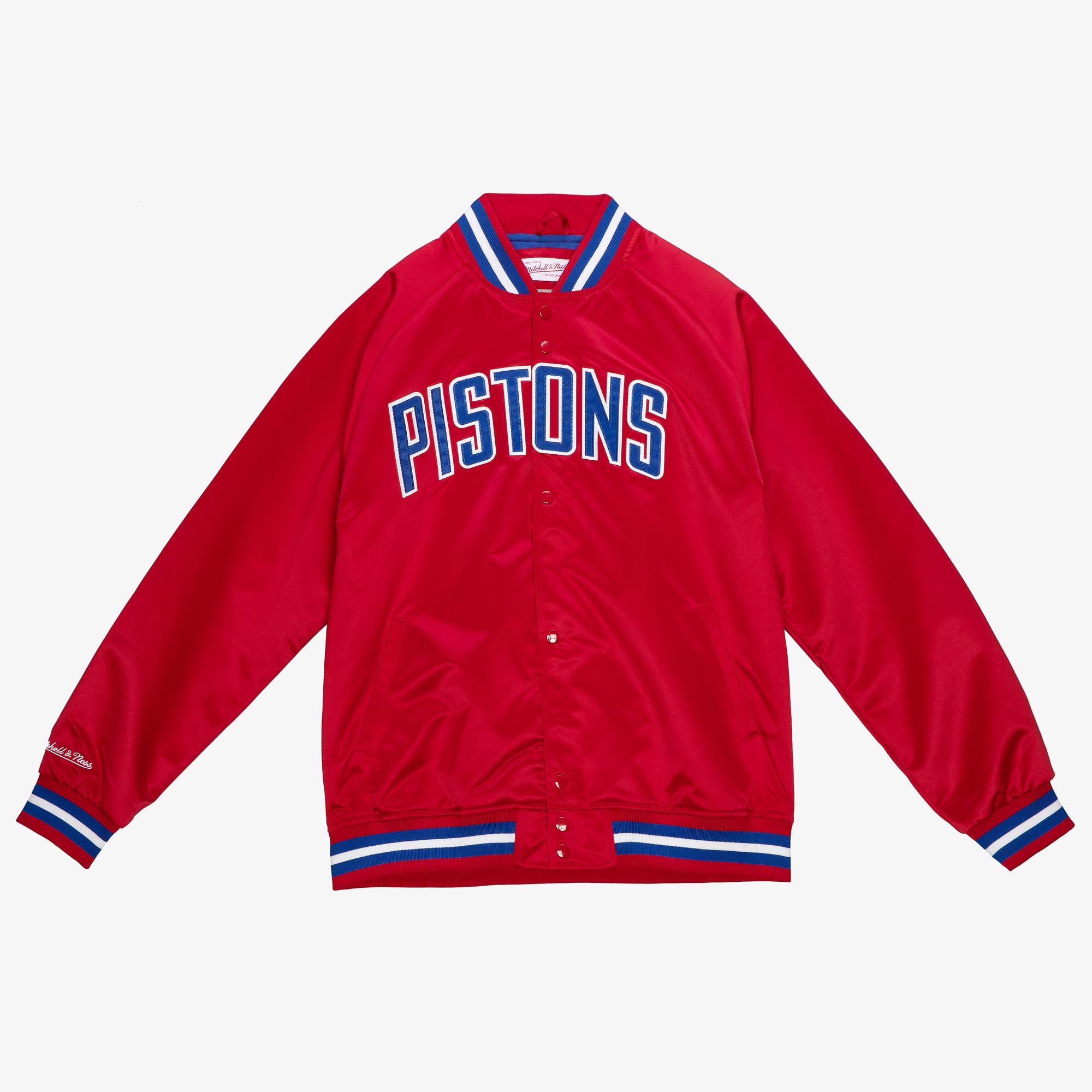 Detroit Pistons Mitchell & Ness Lightweight Satin Jacket - Scarlet - Mens