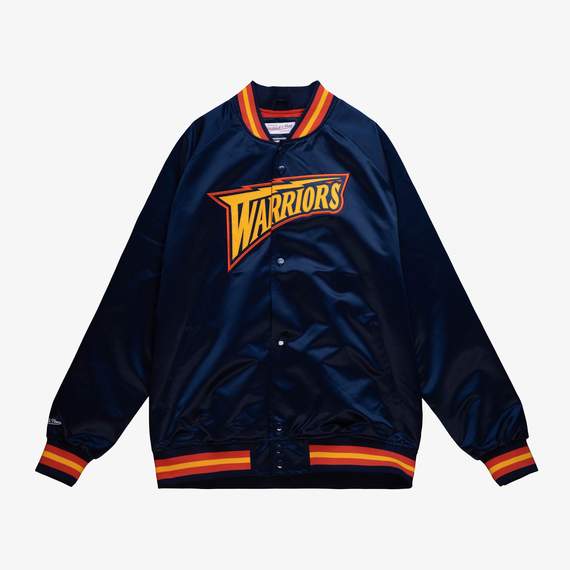 Veste légère en satin Mitchell & Ness Golden State Warriors - Bleu marine - Homme