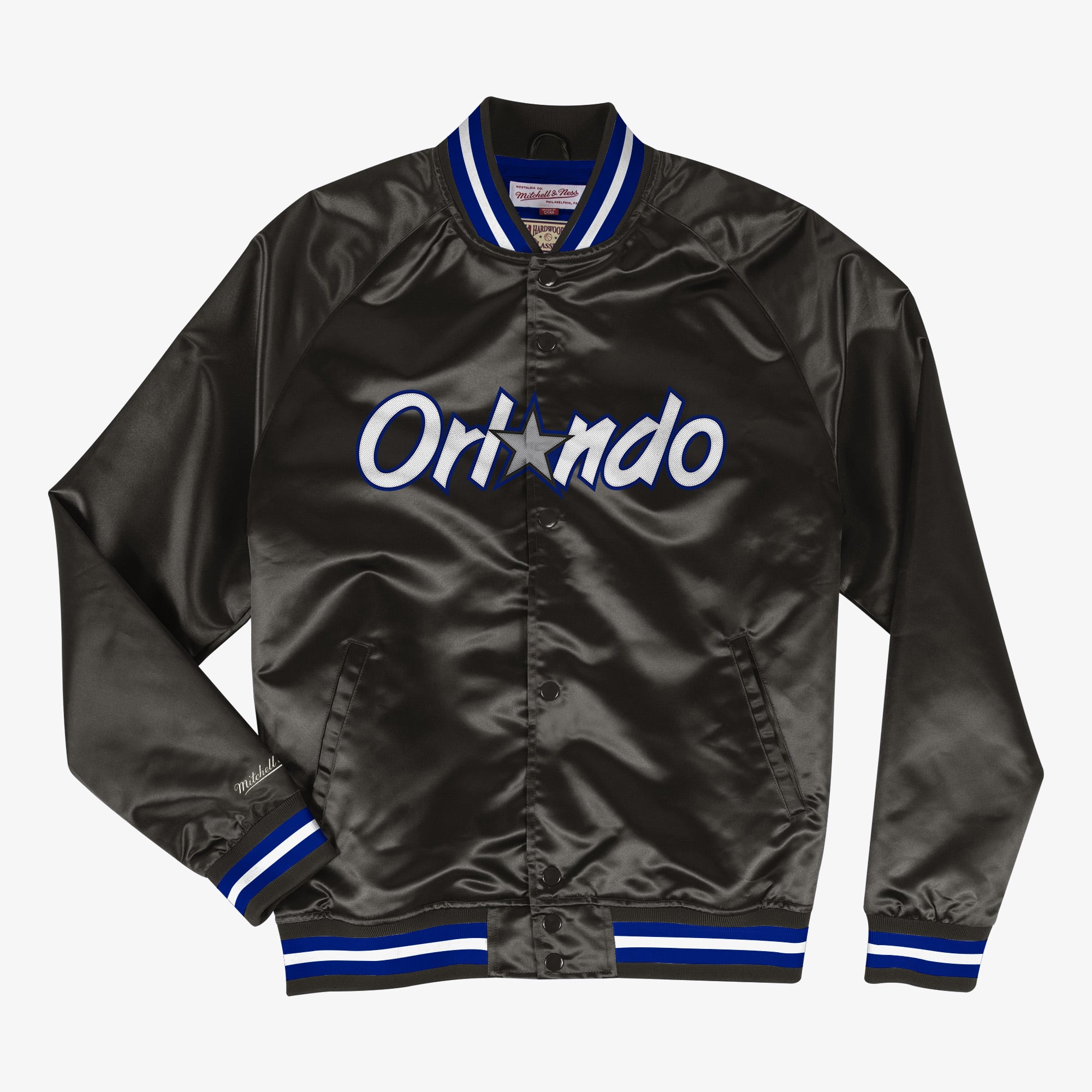 Orlando Magic Mitchell & Ness Leichte Satinjacke – Schwarz – Herren