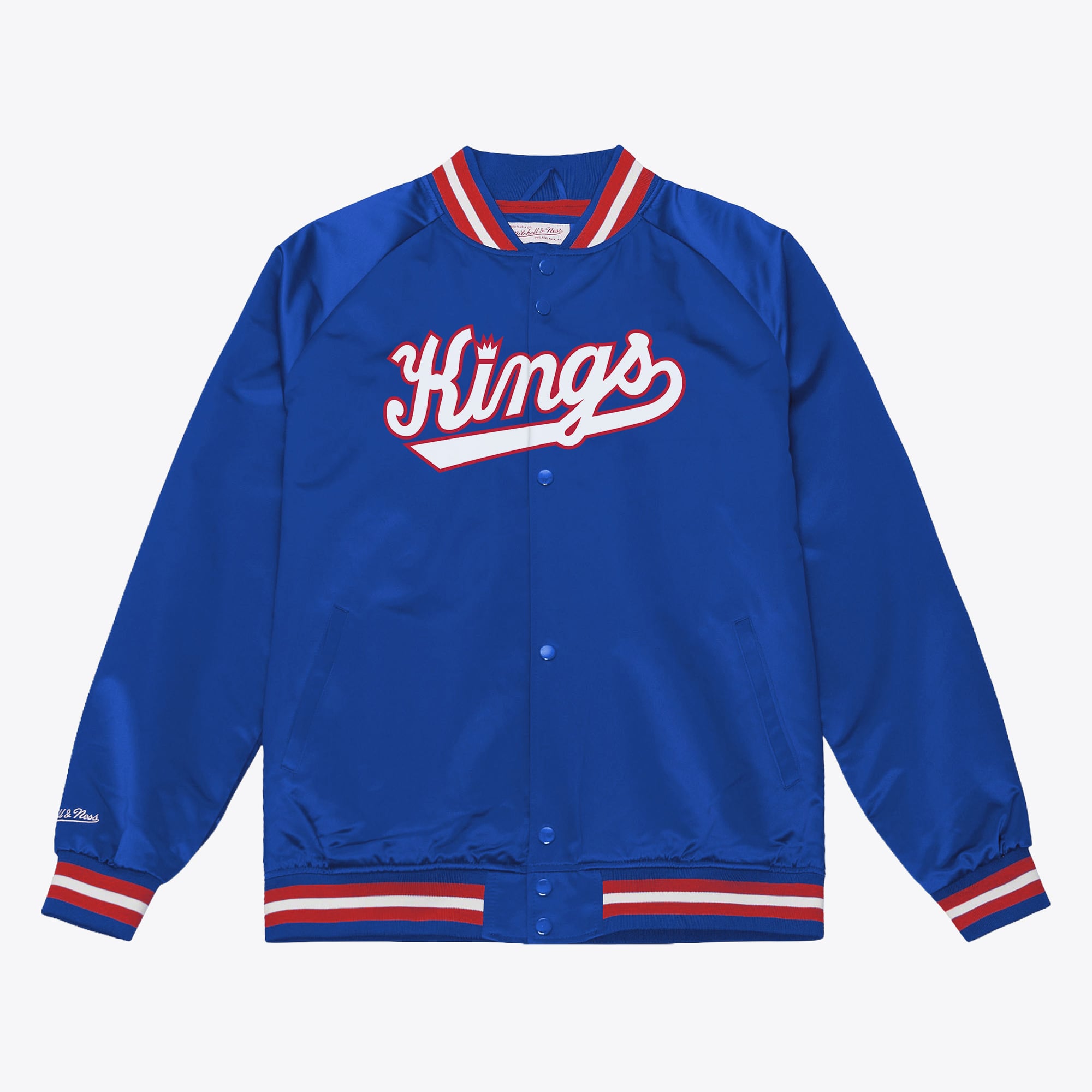 Veste légère en satin Mitchell & Ness des Sacramento Kings - Bleu roi - Homme