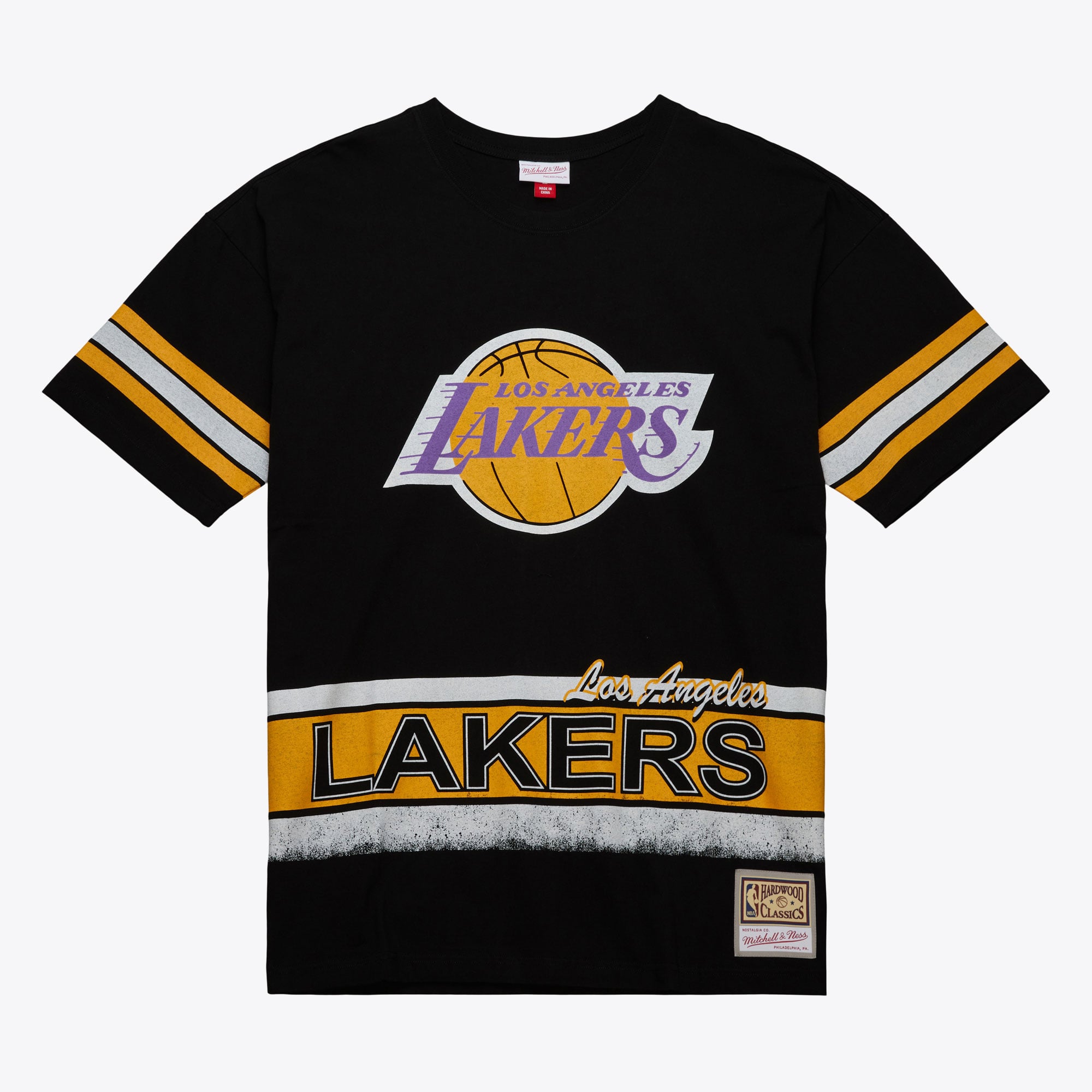 T-shirt oversize Los Angeles Lakers Mitchell & Ness Fashion con logo vintage - Nera - Uomo