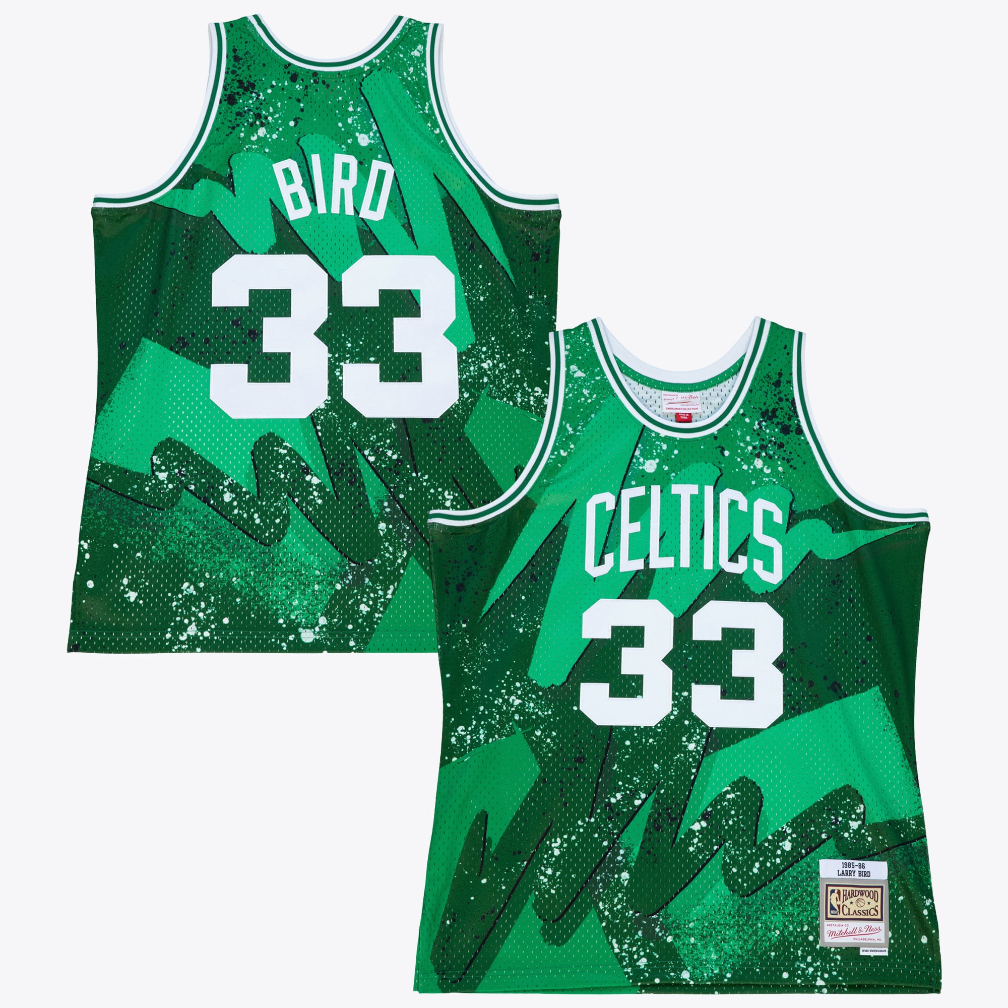 Boston Celtics Mitchell & Ness Larry Bird 1985 Hyper Hoops Swingman Jersey – Grün