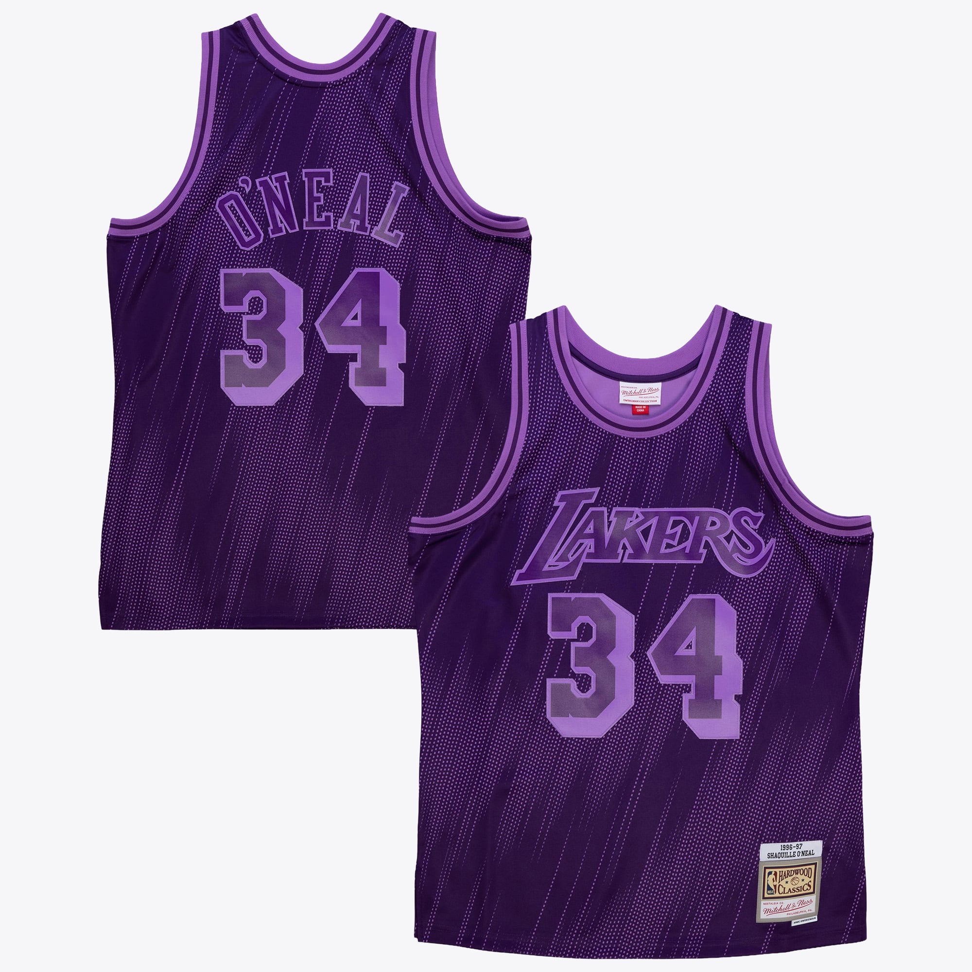 Los Angeles Lakers Mitchell & Ness Shaquille O'Neal 1996 Monochrome Swingman Jersey - Lila