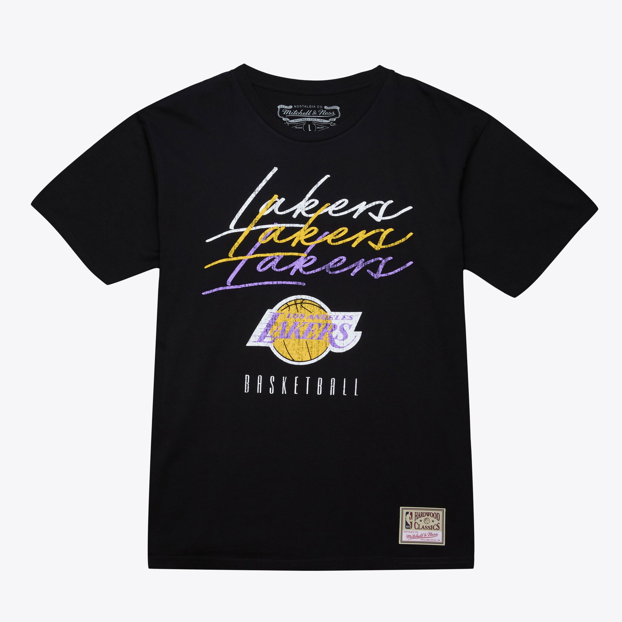 Los Angeles Lakers Mitchell & Ness Triple Stack T-Shirt – Schwarz – Herren
