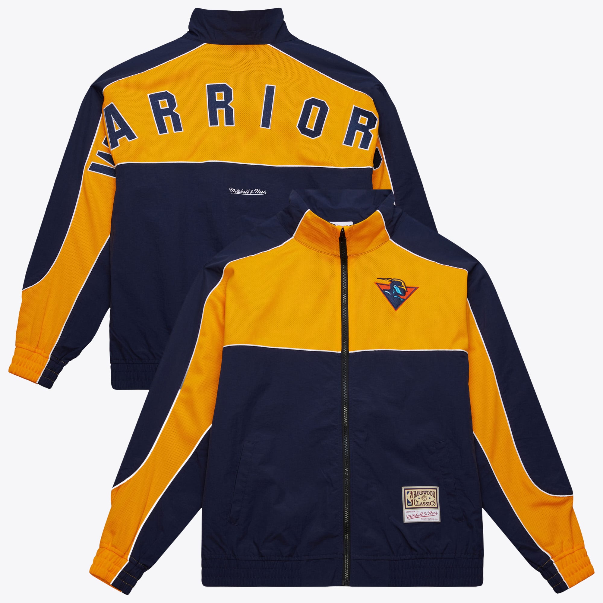 Golden State Warriors Mitchell & Ness Mesh-Nylonjacke – Gelb – Herren
