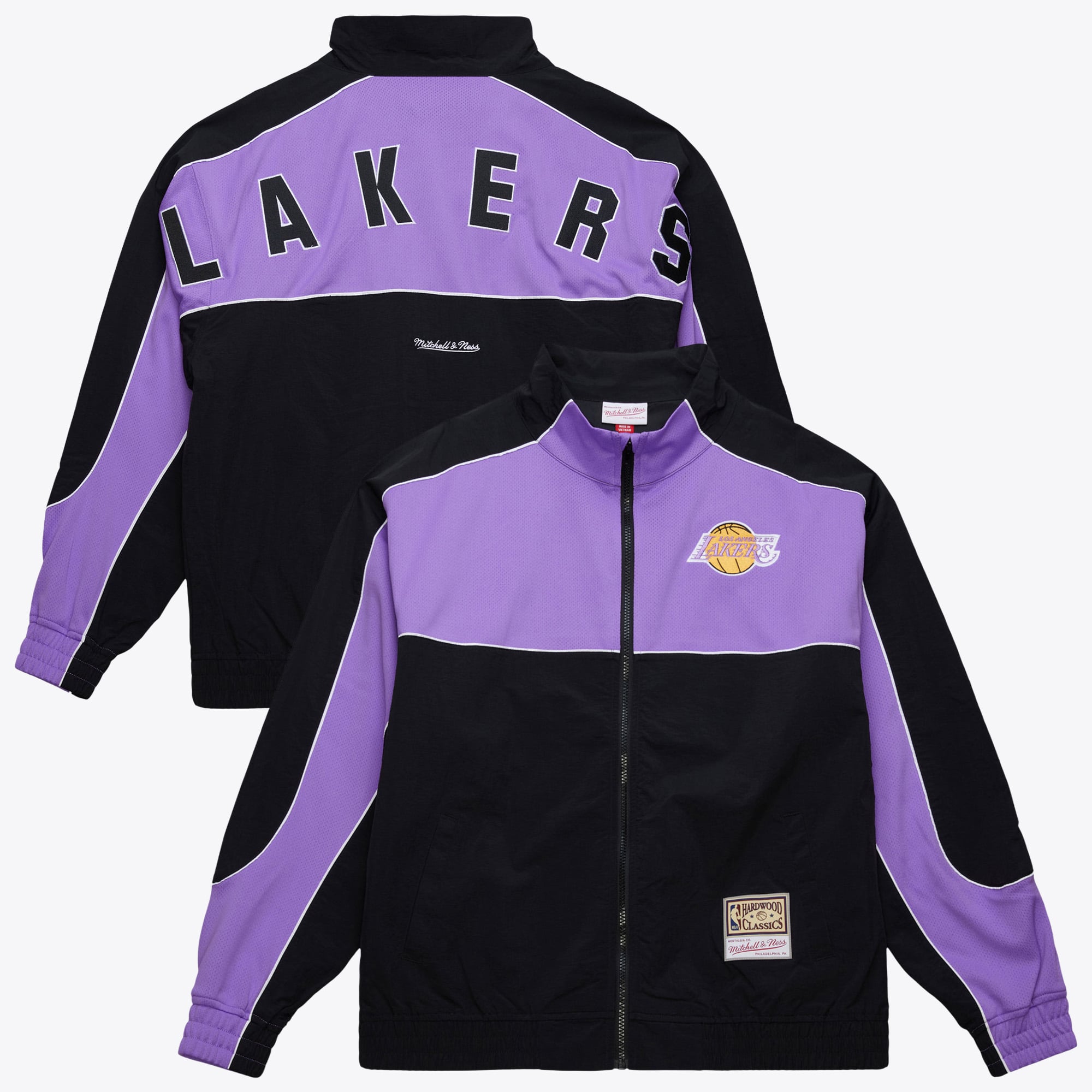 Los Angeles Lakers Mitchell & Ness Mesh Nylon Jacke - Schwarz - Herren