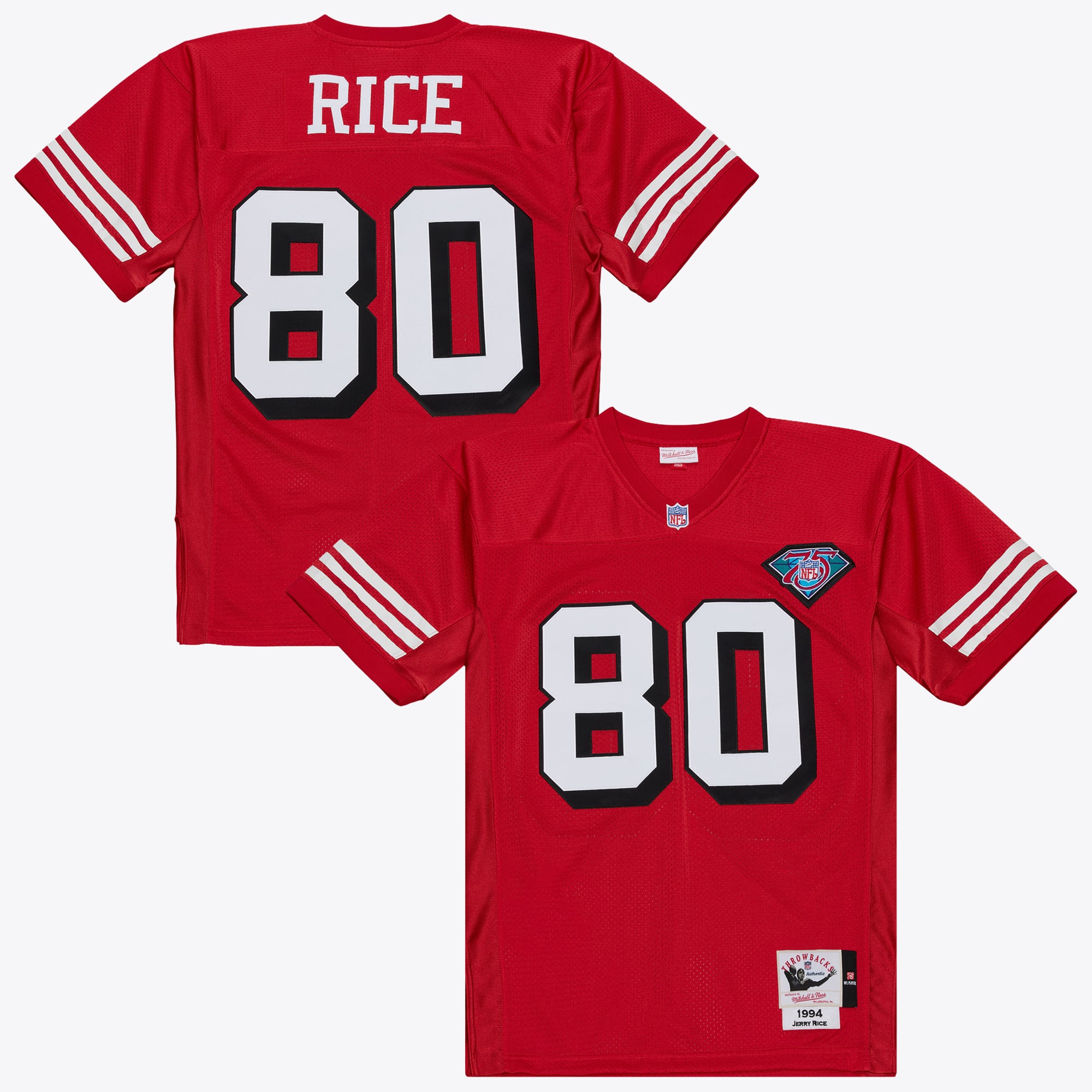San Francisco 49ers Mitchell & Ness Jerry Rice 1994 Dark Drop Shadow Authentic Jersey - Scarlet