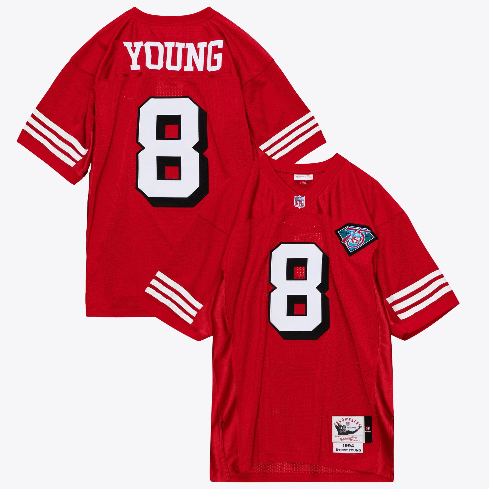 San Francisco 49ers Mitchell & Ness Steve Young 1994 Dark Drop Shadow Authentic Jersey - Scarlet