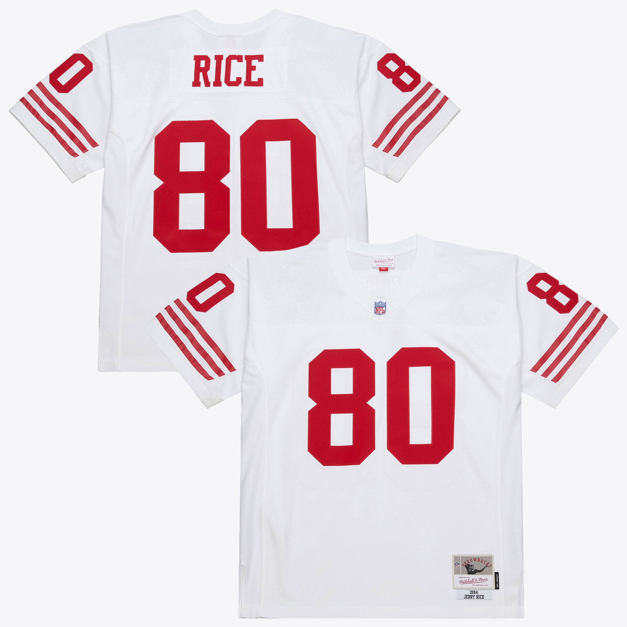 Maglia autentica Mitchell & Ness dei San Francisco 49ers di Jerry Rice del 1994 - Bianca
