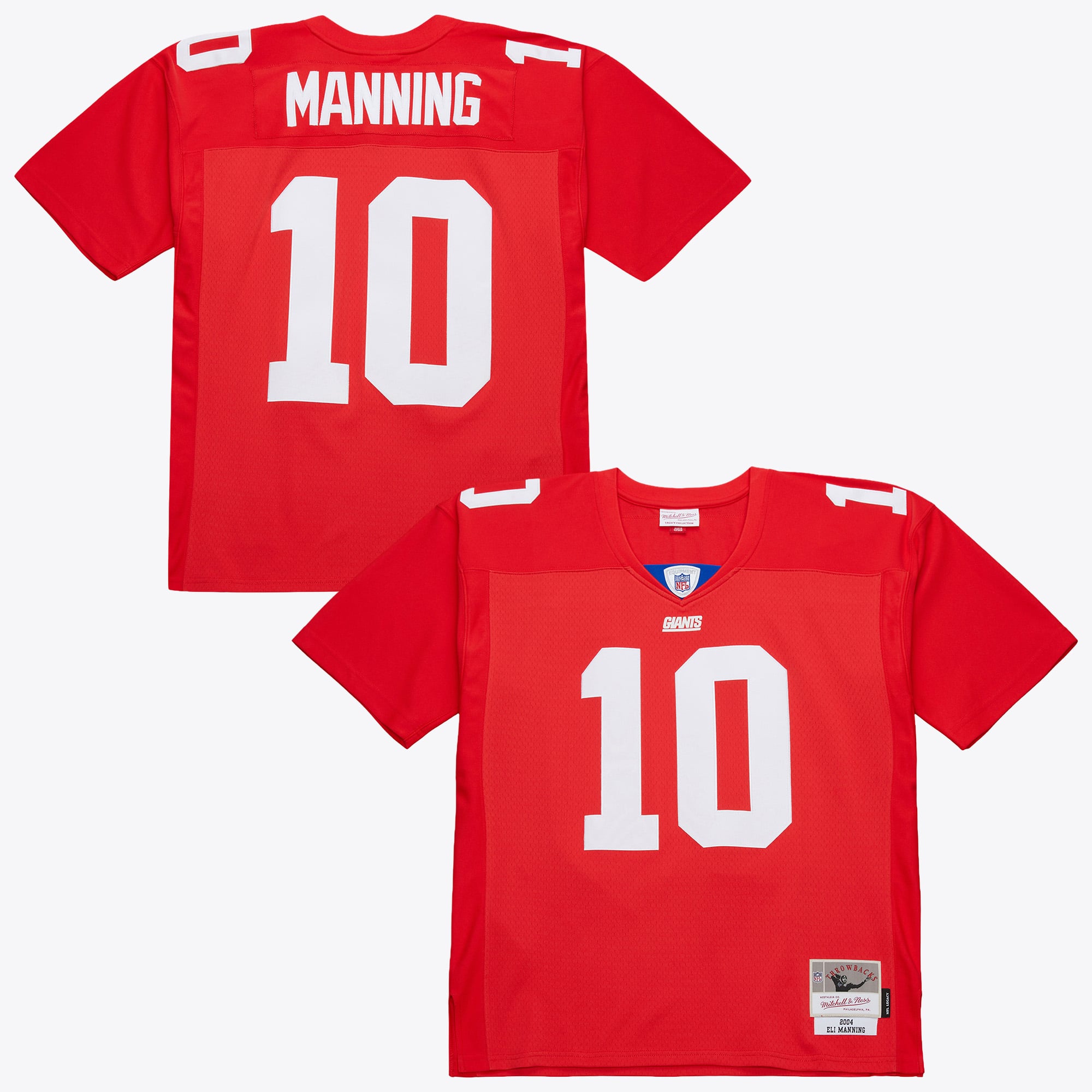 Camiseta auténtica oscura de Eli Manning de los New York Giants de Mitchell & Ness, año 2004