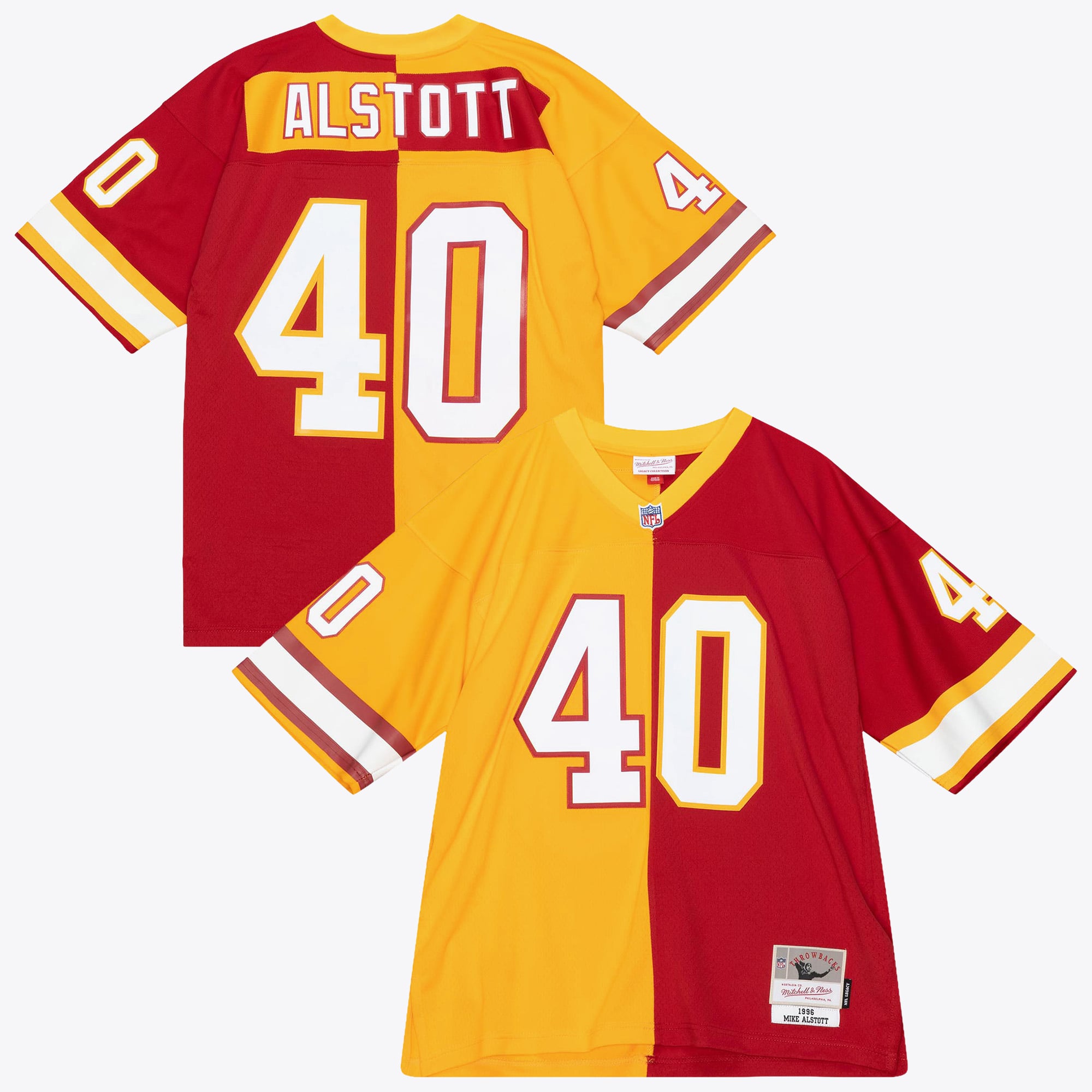 Tampa Bay Buccaneers Mitchell & Ness Mike Alstott 1996 Maglia Autentica Split Legacy