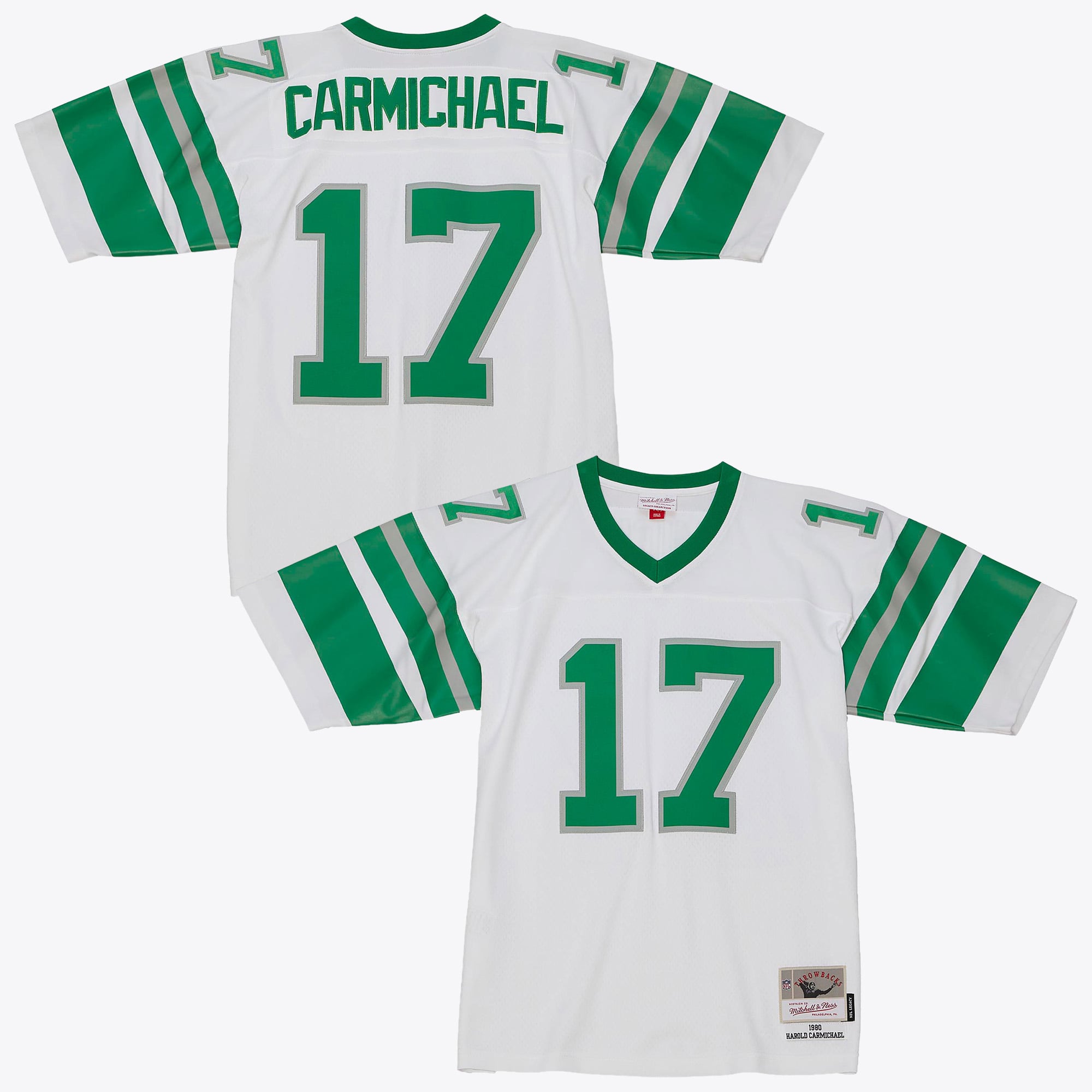 Maglia autentica Mitchell & Ness dei Philadelphia Eagles di Harold Carmichael del 1980 - Bianca