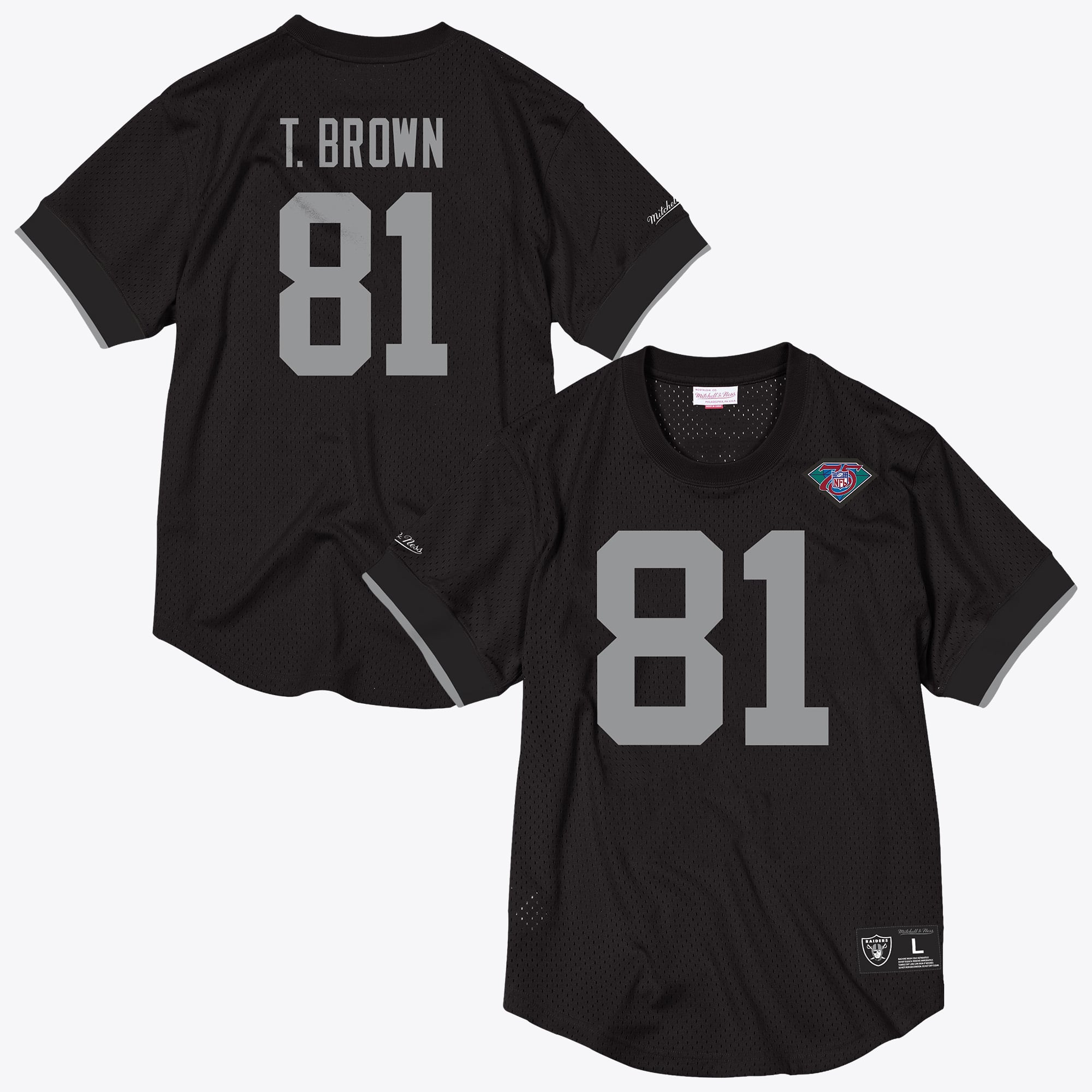 Los Angeles Raiders Mitchell & Ness Tim Brown 1994 Felpa Mesh Nome e Numero – Nero – Uomo
