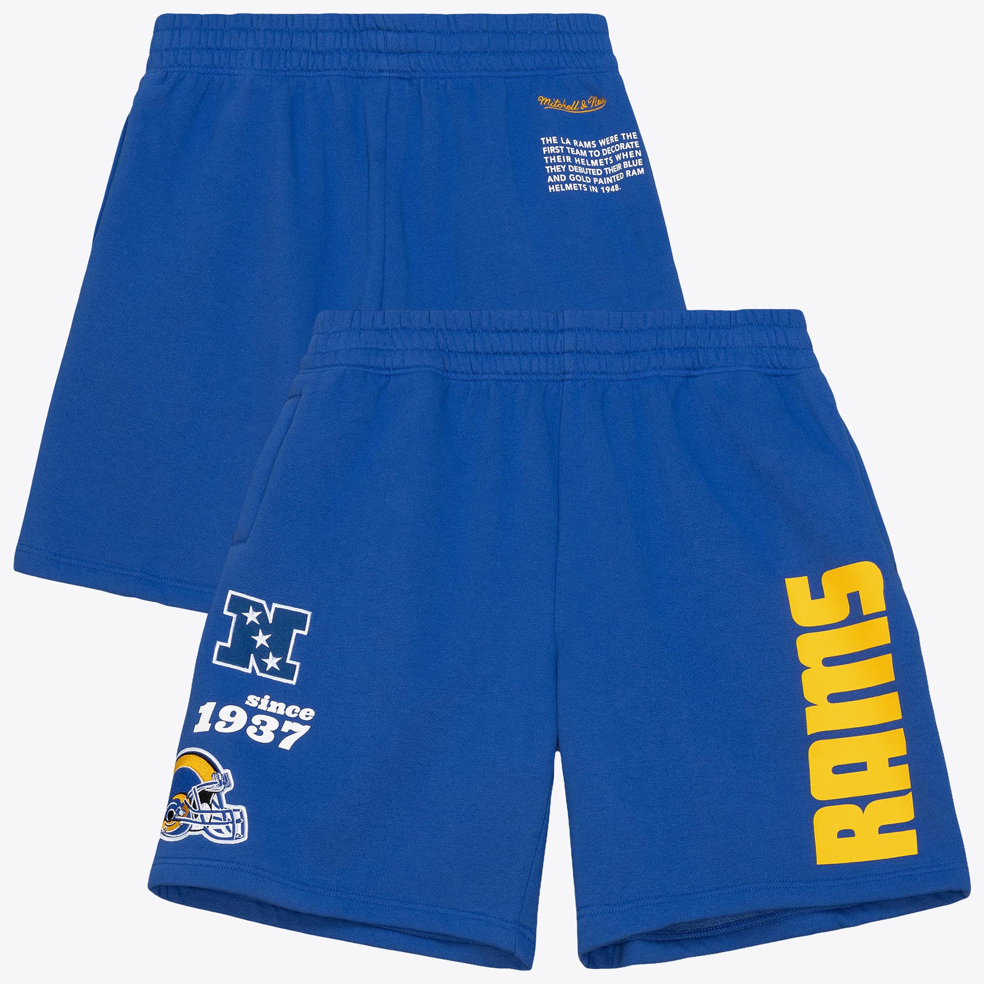 Los Angeles Rams Mitchell & Ness Team Origins Fleece-Shorts – Königsblau – Herren