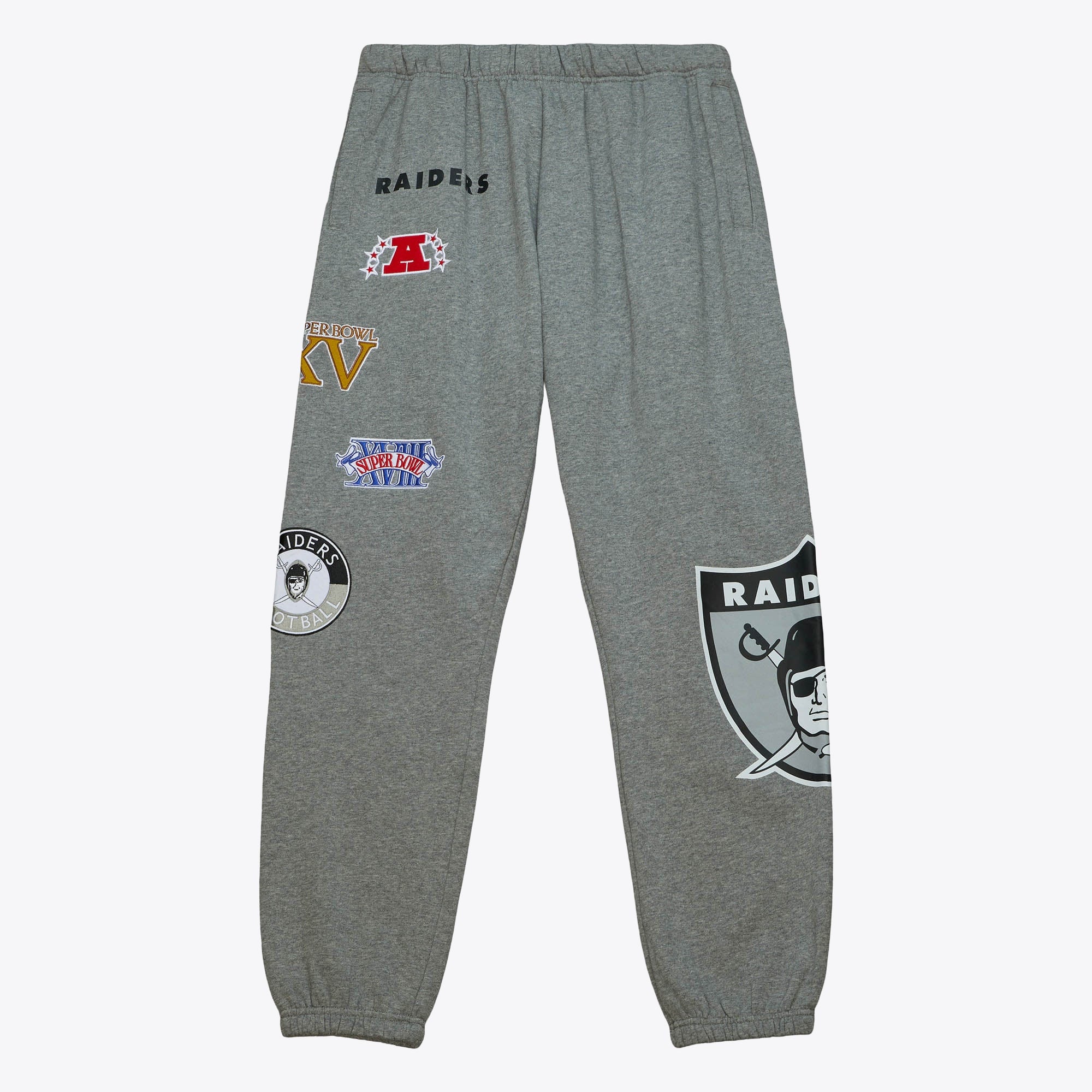 Oakland Raiders Mitchell & Ness City Collection Fleece Pants - Grey Heather - Mens