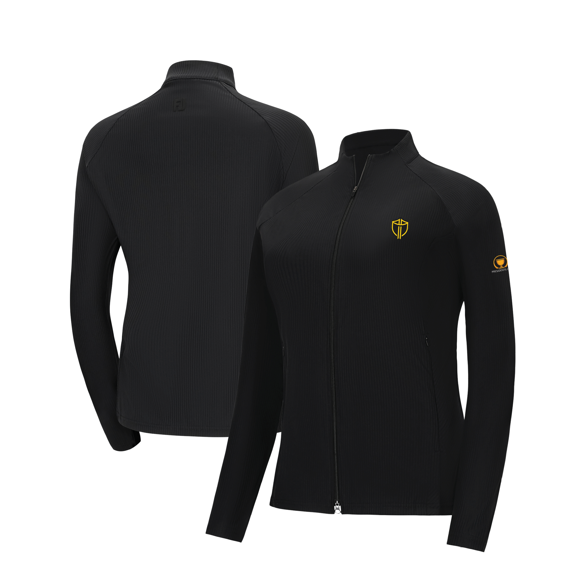 Women’s FootJoy Black Presidents Cup International Team Ribbed Raglan Full-Zip Jacket Women’s FootJoy Black Presidents Cup International Team Ribbed Raglan Full-Zip Jacket