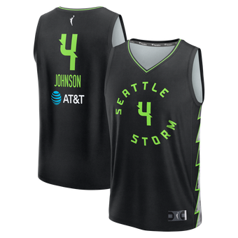 Unisex Fanatics Flau'jae Johnson Black Seattle Storm Fast Break Replica Jersey - Rebel Edition