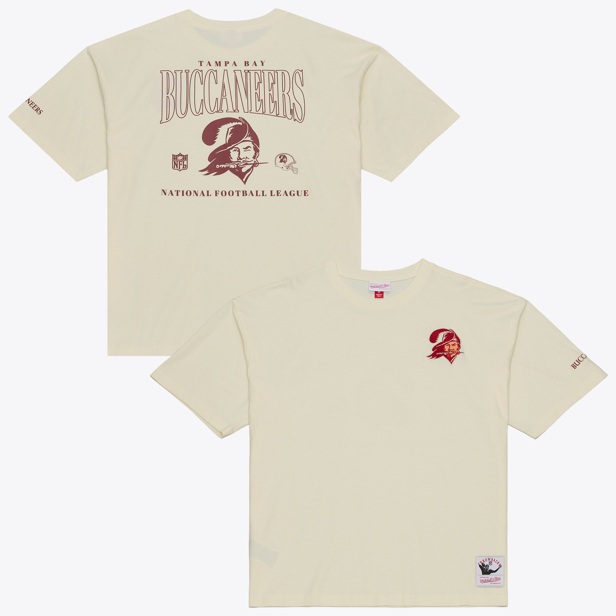 Mitchell & Ness Men's Mitchell Ness Cream Tampa Bay Buccaneers Oversized Heritage Hues T-Shirt - Cream