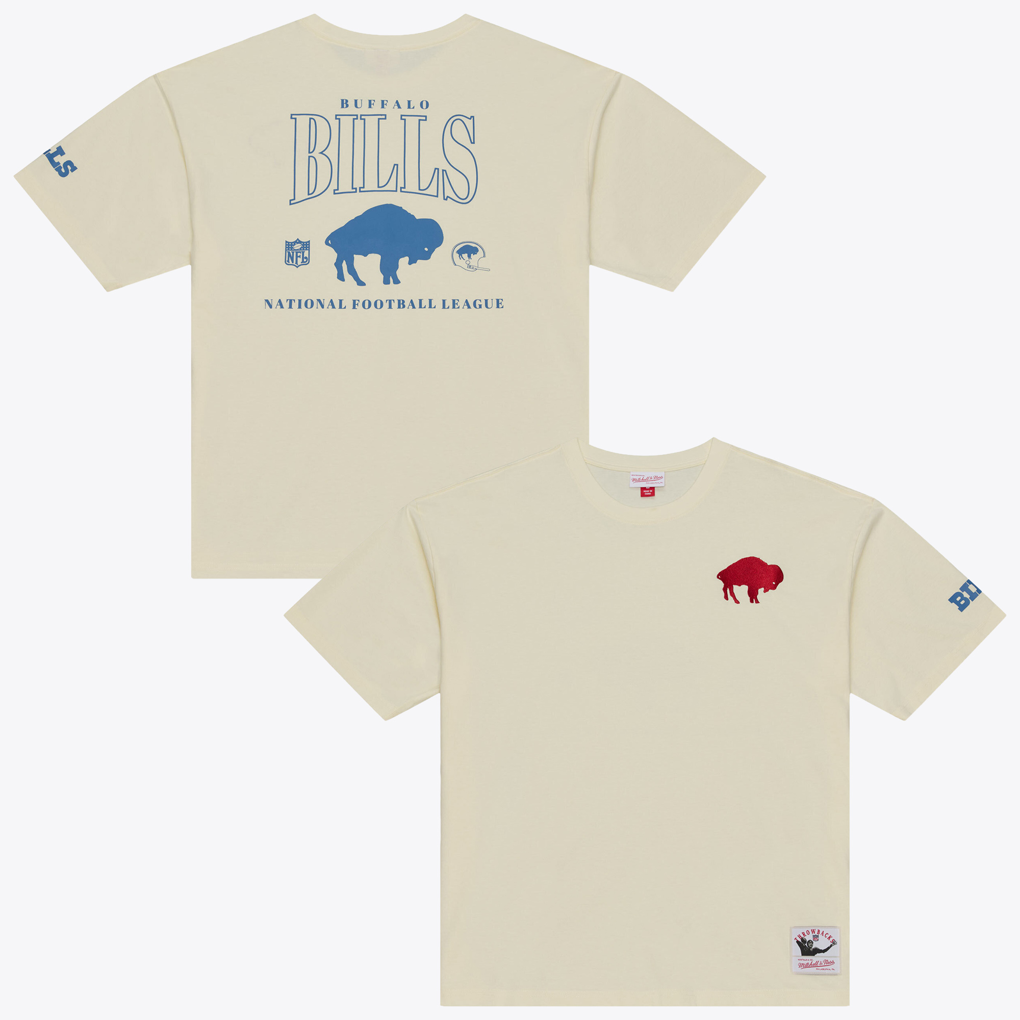 Mitchell & Ness Men's Cream Buffalo Bills Oversized Heritage Hues T-Shirt - Cream
