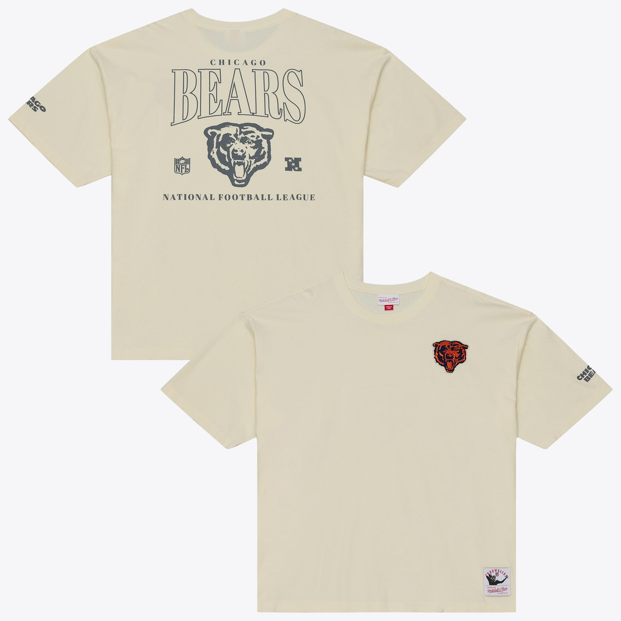 Mitchell & Ness Men's Cream Chicago Bears Oversized Heritage Hues T-Shirt - Cream