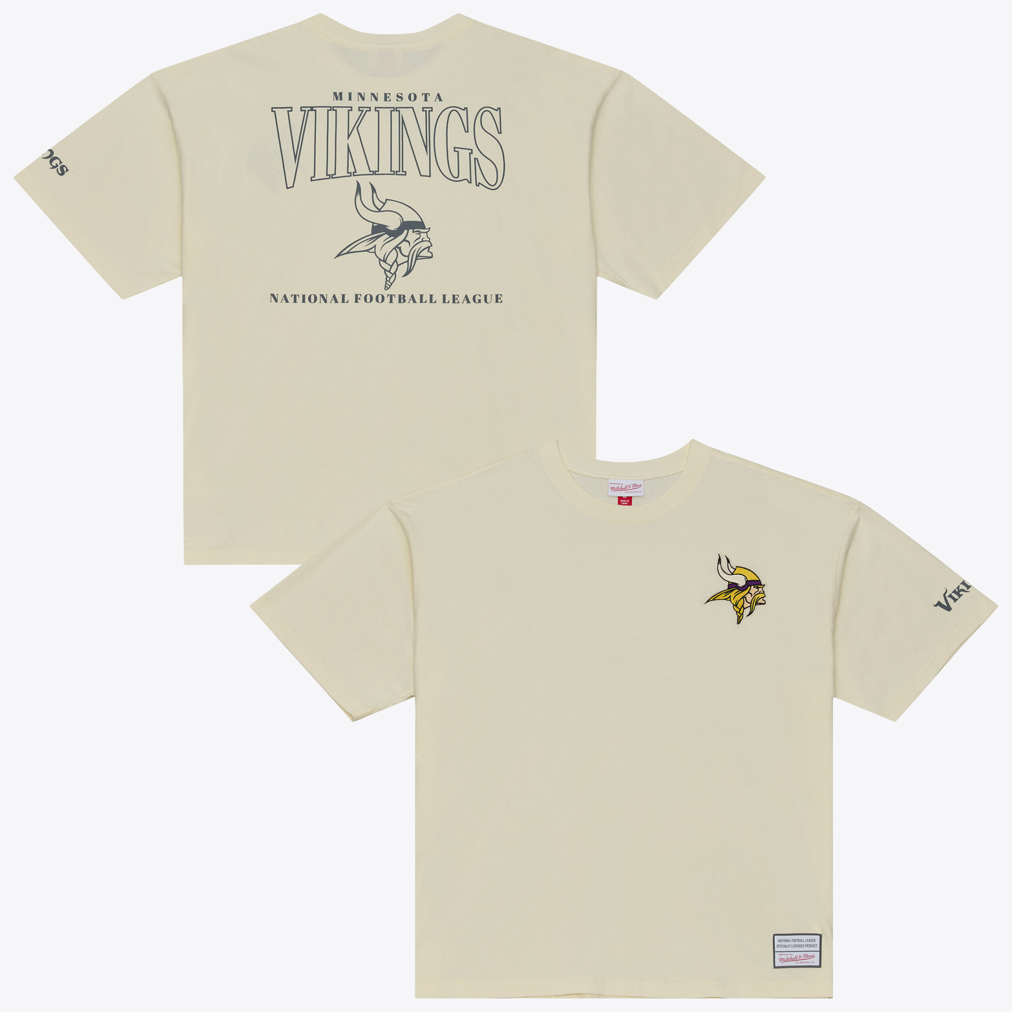 Men's Mitchell & Ness  Cream Minnesota Vikings Oversized Heritage Hues T-Shirt