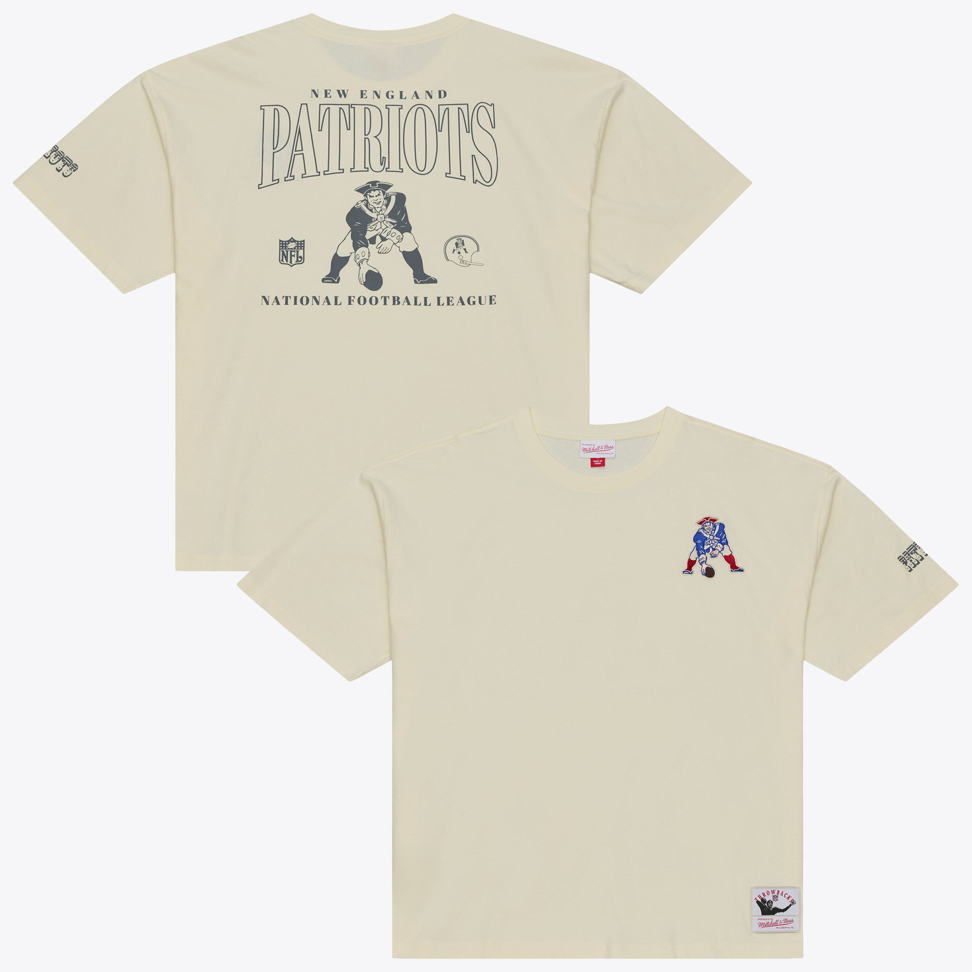 Men's Mitchell & Ness Cream New England Patriots Oversized Heritage Hues T-Shirt