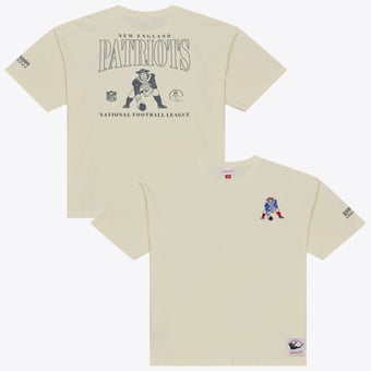 Men's Mitchell & Ness  Cream New England Patriots Oversized Heritage Hues T-Shirt