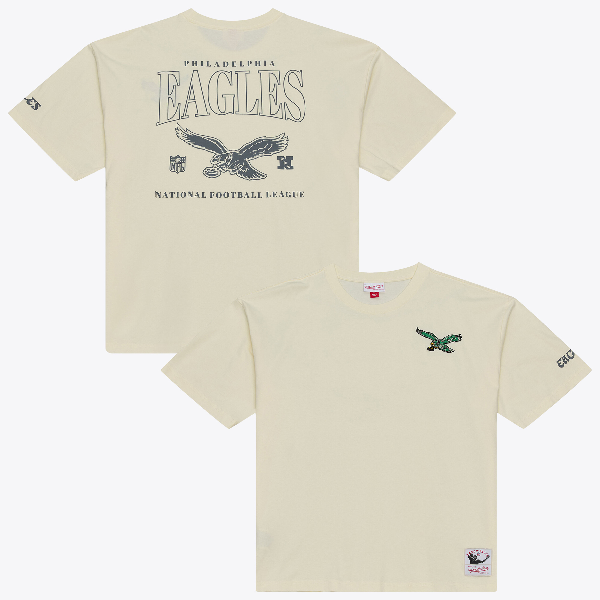 Mitchell & Ness Men's Mitchell Ness Cream Philadelphia Eagles Oversized Heritage Hues T-Shirt - Cream