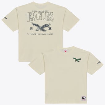 Men's Mitchell & Ness  Cream Philadelphia Eagles Oversized Heritage Hues T-Shirt