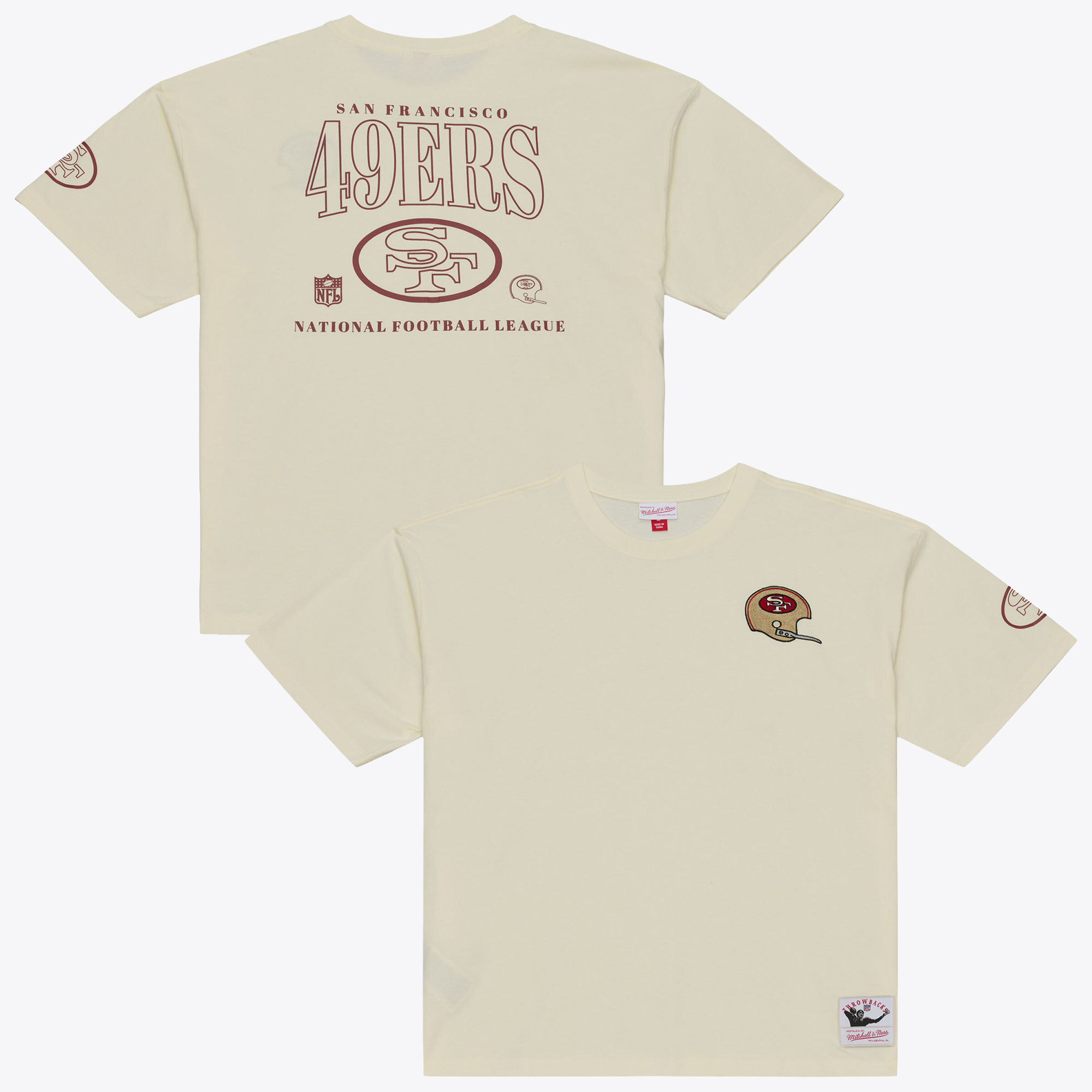 Mitchell & Ness Men's Cream San Francisco 49ers Oversized Heritage Hues T-Shirt - Cream