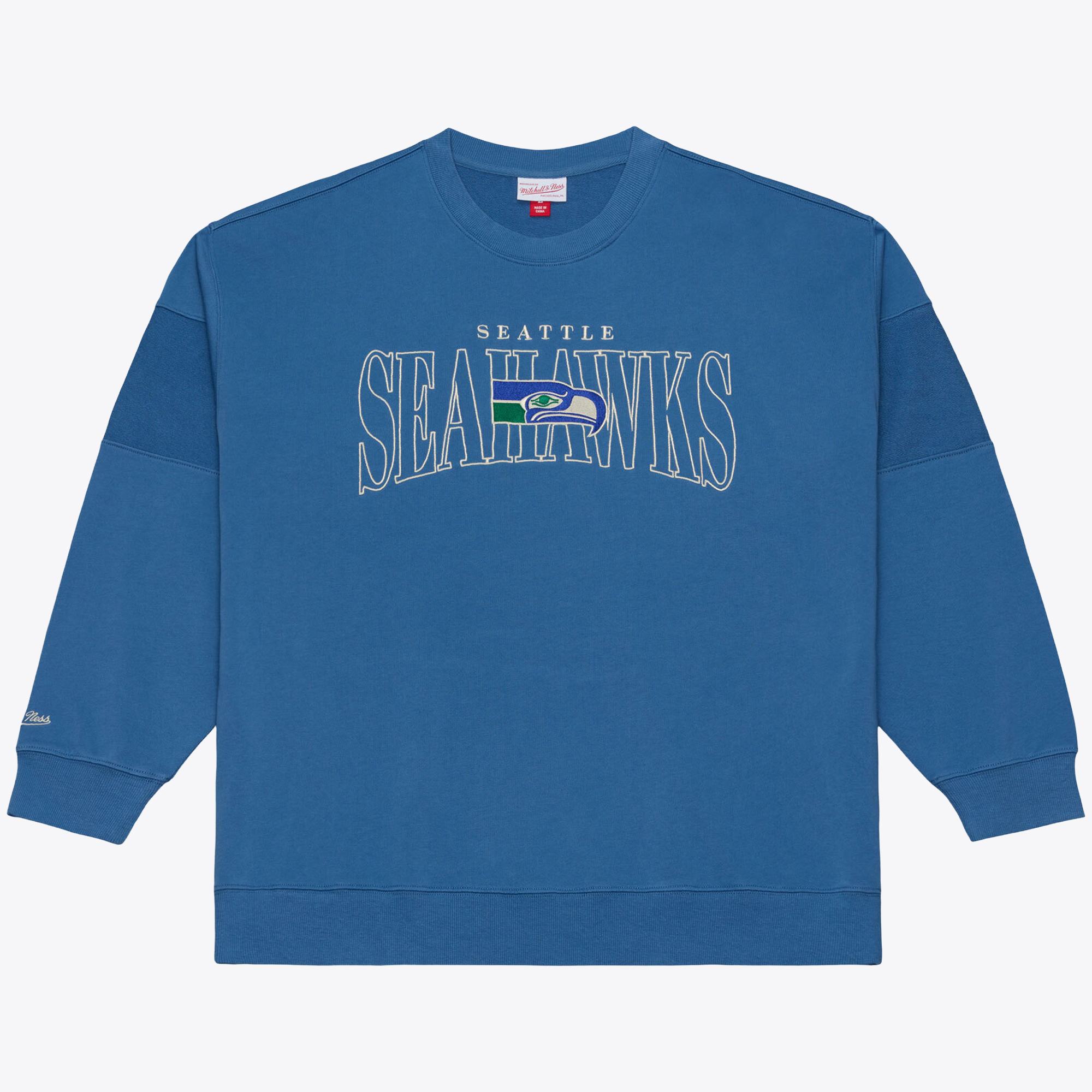 Mitchell & Ness Men's Royal Seattle Seahawks Oversized Heritage Hues Fleece Sweatshirt - Royal