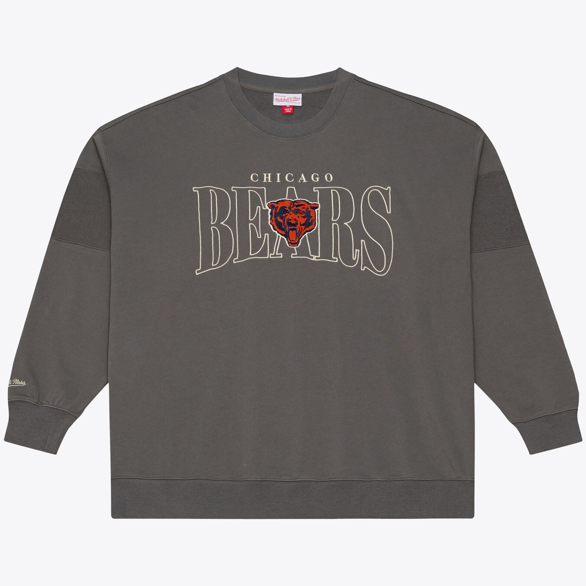 Men's Mitchell & Ness Gray Chicago Bears Oversized Heritage Hues Fleece Sweatshirt