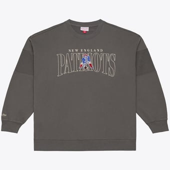 Men's Mitchell & Ness  Gray New England Patriots Oversized Heritage Hues Fleece Sweatshirt