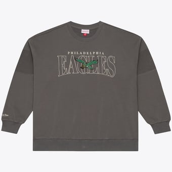 Men's Mitchell & Ness  Gray Philadelphia Eagles Oversized Heritage Hues Fleece Sweatshirt