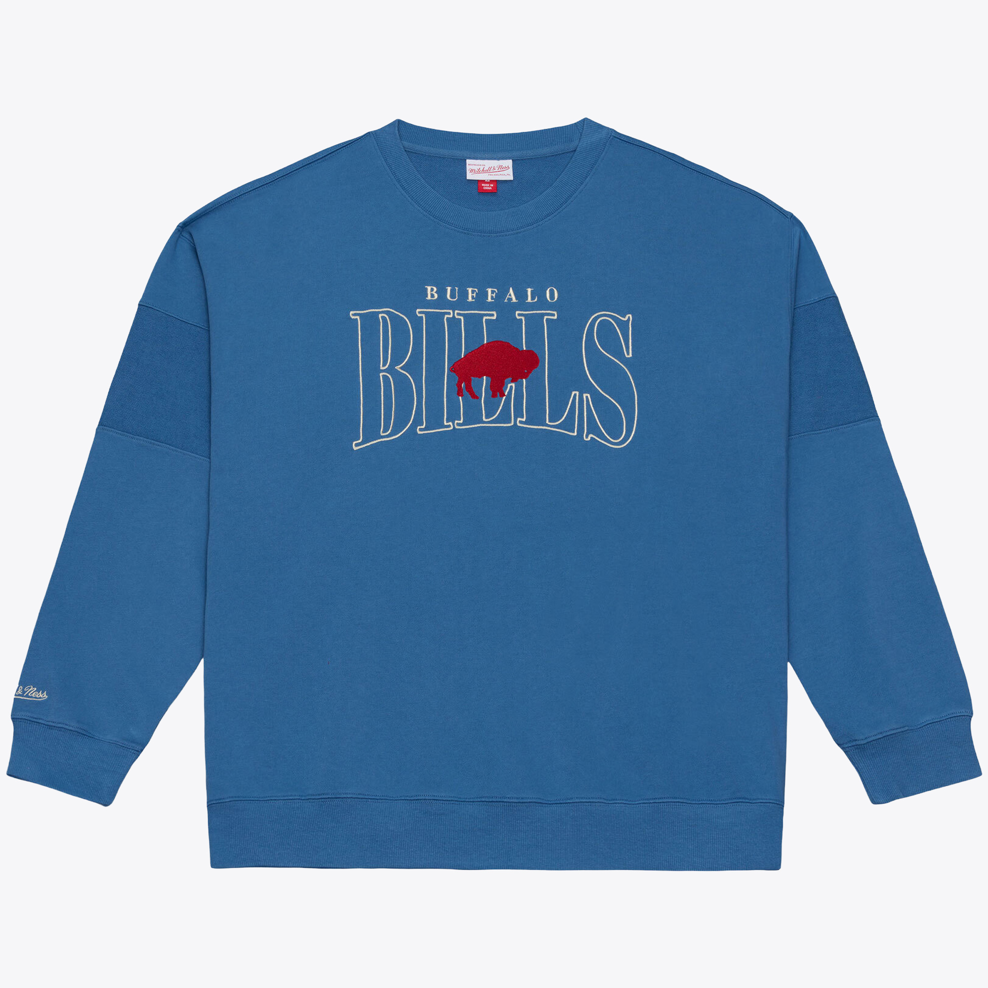 Men's Mitchell & Ness  Royal Buffalo Bills Oversized Heritage Hues Fleece Sweatshirt