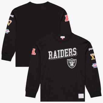 Men's Mitchell & Ness  Black Las Vegas Raiders Training Camp Long Sleeve T-Shirt