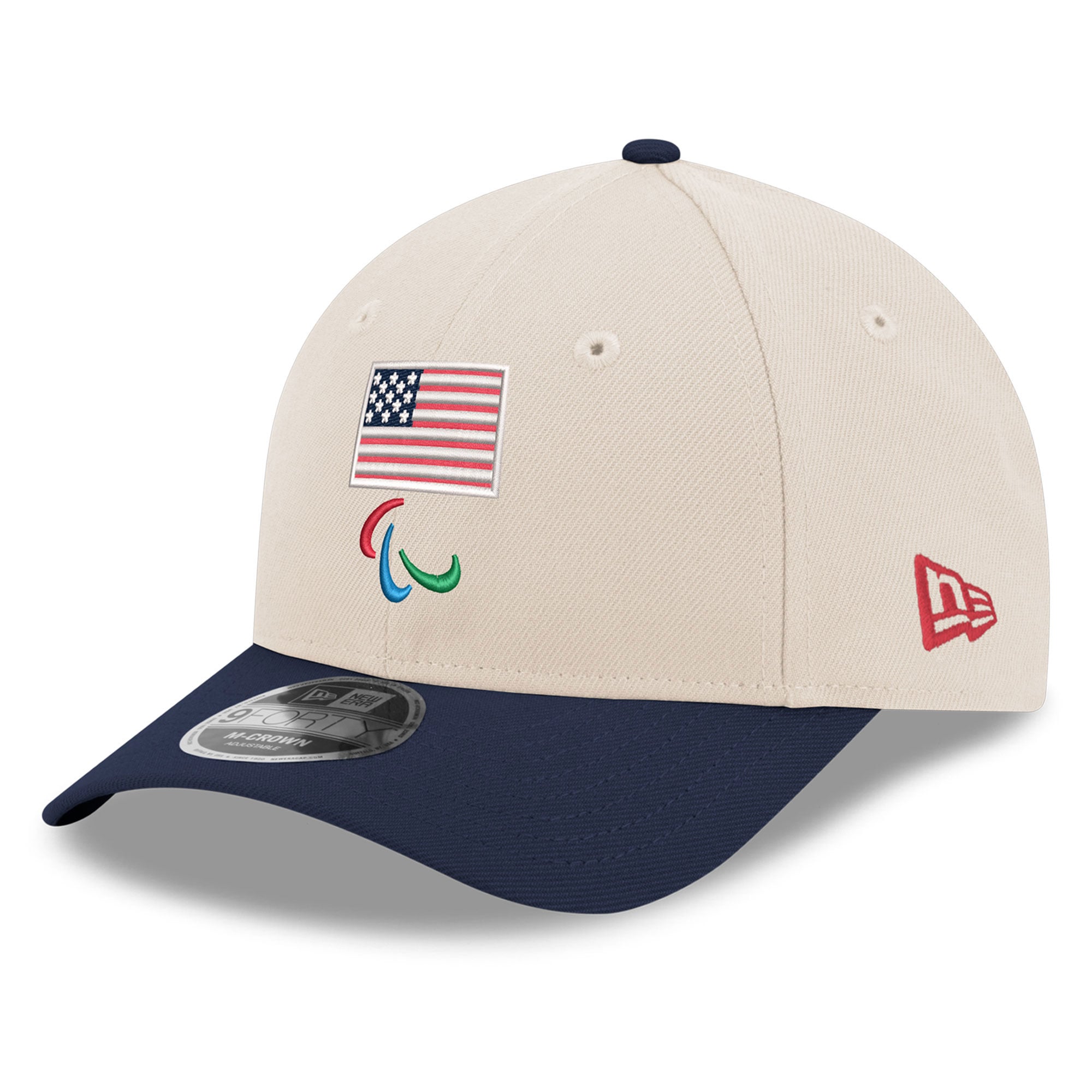 Men's New Era Cream Team USA Paralympics Chrome 9FORTY Adjustable Hat