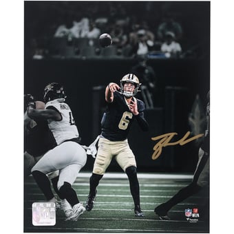 Tyler Shough New Orleans Saints Autographed 8" x 10" Pocket Throwing Spotlight Photograph