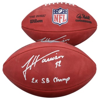 "James Harrison Pittsburgh Steelers Autographed Duke Full Color Football with ""2x SB Champ"" Inscription"