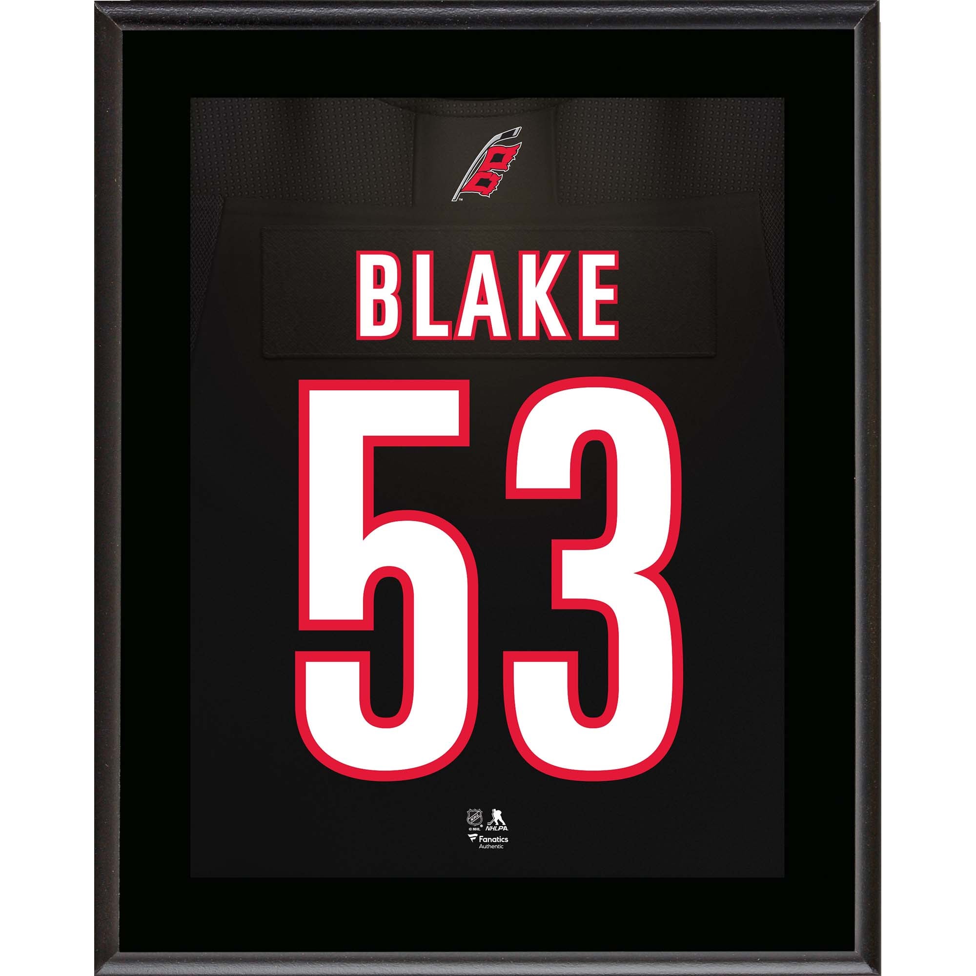 Jackson Blake Carolina Hurricanes 10.5" x 13" Jersey Number Sublimated Player Plaque