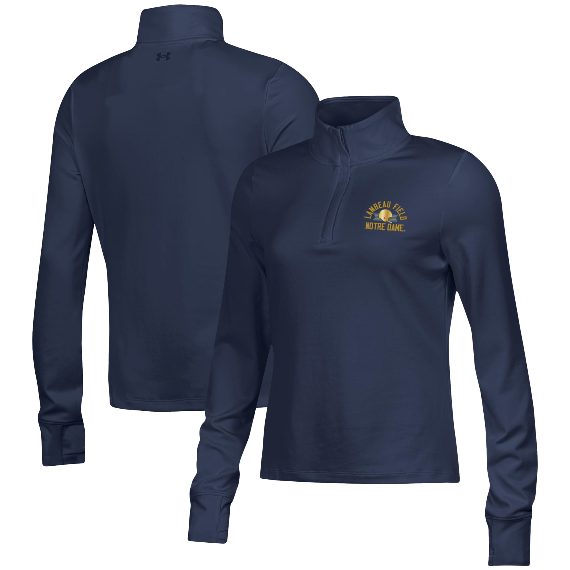 Women's Under Armour  Navy Notre Dame Fighting Irish 2026 Shamrock Series Motion Quarter-Zip Pullover