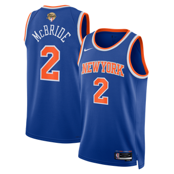 Unisex Nike Miles McBride Blue New York Knicks 2026 NBA Finals Patch Swingman Jersey - Icon Edition