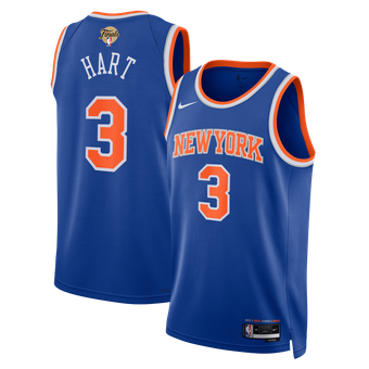Unisex Nike Josh Hart Blue New York Knicks 2026 NBA Finals Patch Swingman Jersey - Icon Edition