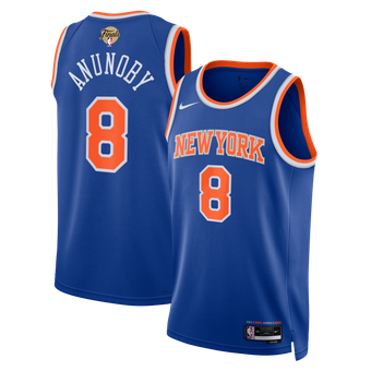 Unisex Nike OG Anunoby Blue New York Knicks 2026 NBA Finals Patch Swingman Jersey - Icon Edition