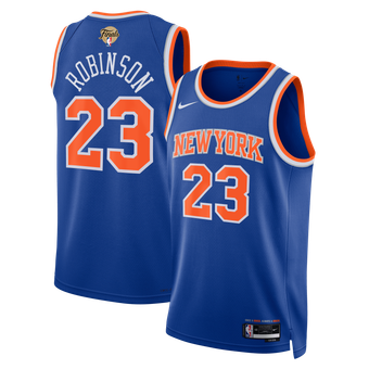 Unisex Nike Mitchell Robinson Blue New York Knicks 2026 NBA Finals Patch Swingman Jersey - Icon Edition